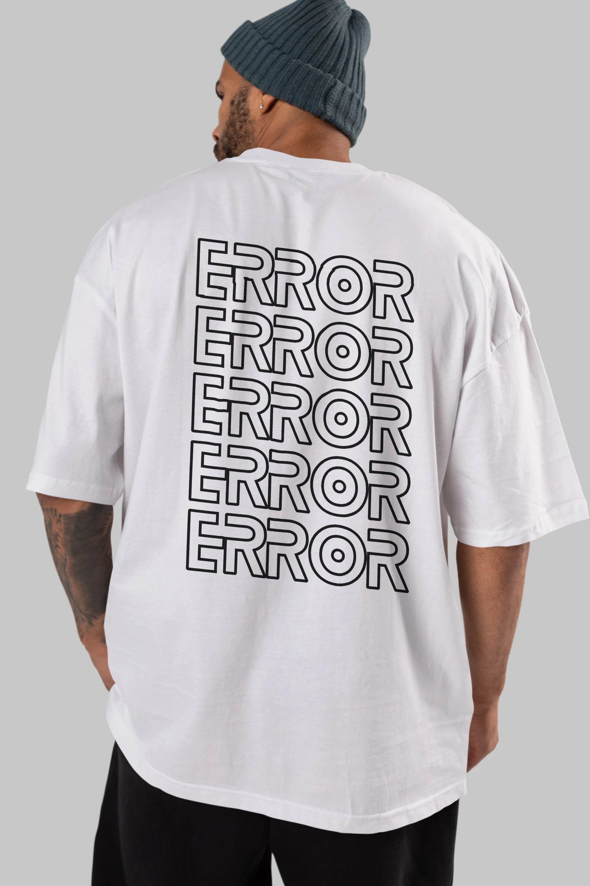 Error Yazılı Arka Baskılı Oversize t-shirt Erkek Kadın Unisex