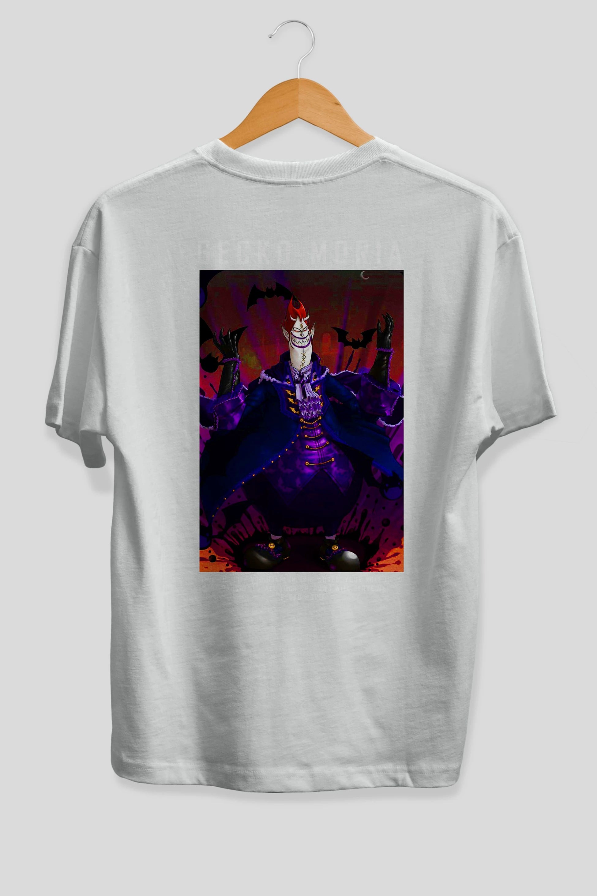 Gecko Moria Anime Arka Baskılı Oversize t-shirt Erkek Kadın Unisex %100 pamuk tişort