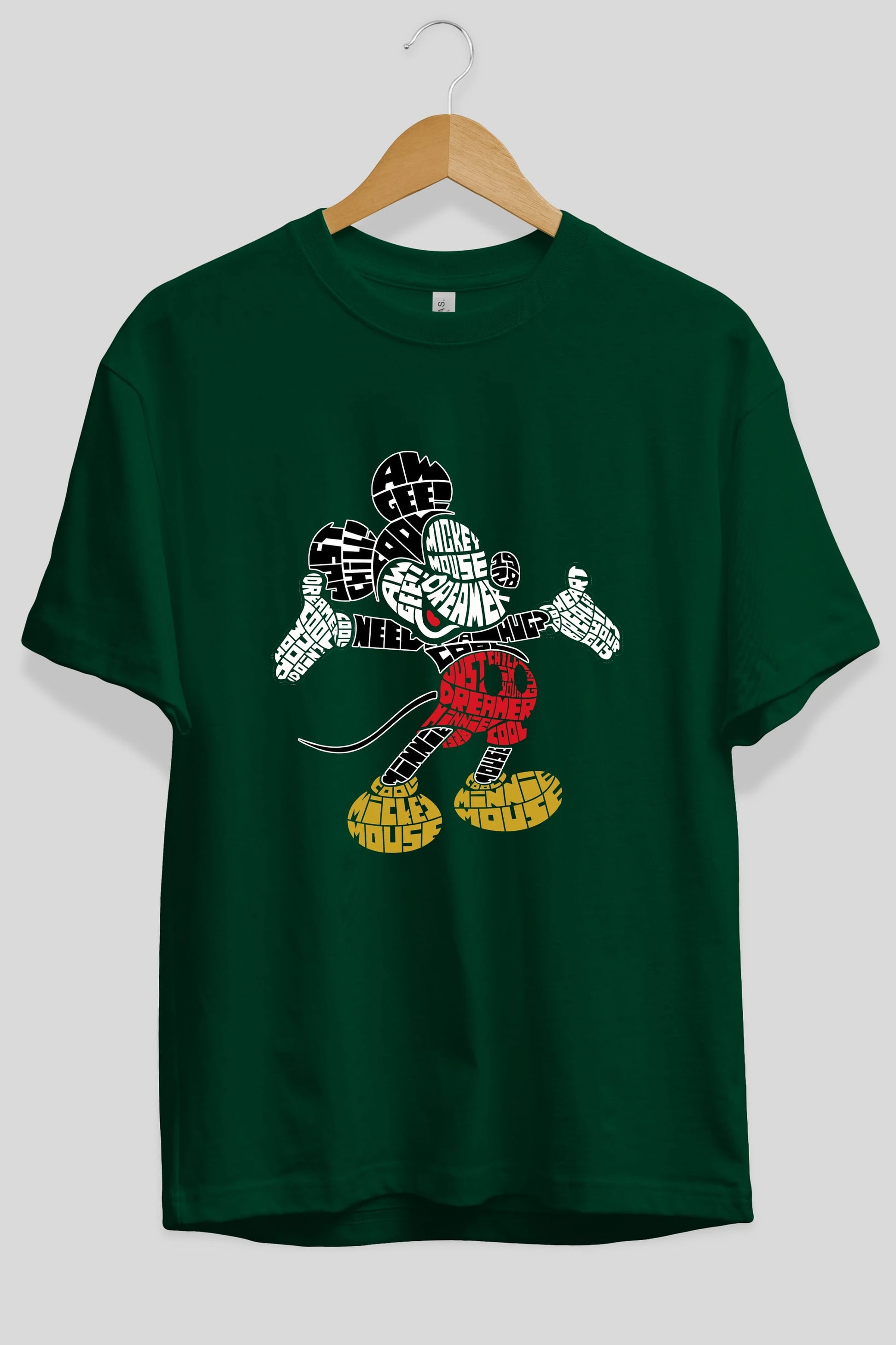Mickey Ön Baskılı Oversize t-shirt %100 pamuk Erkek Kadın Unisex