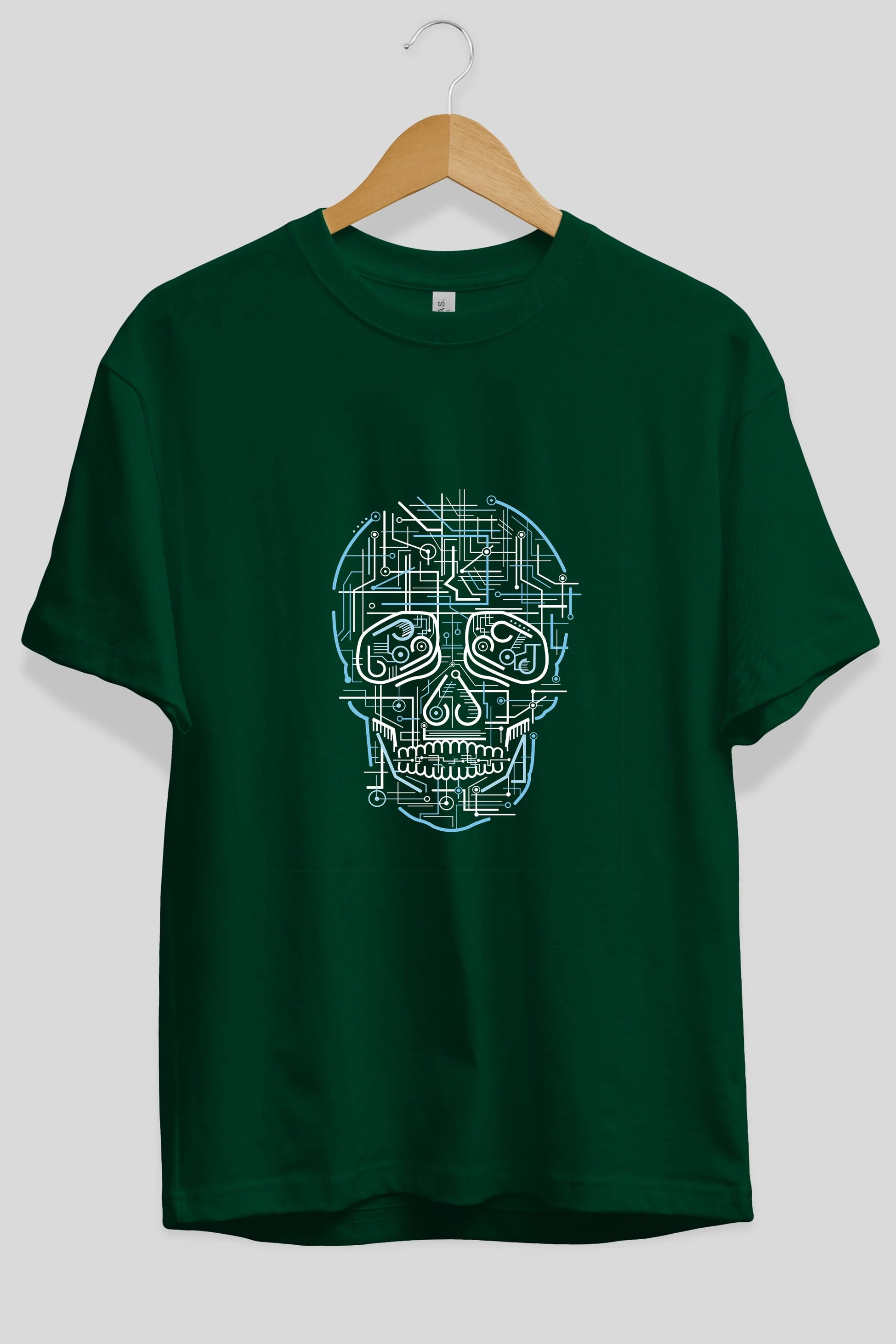 Electric Skull Ön Baskılı Oversize t-shirt %100 pamuk Erkek Kadın Unisex