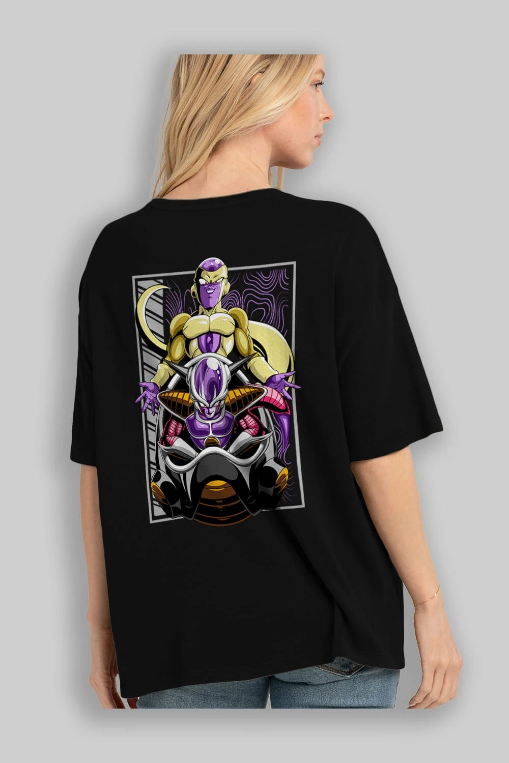 DragonBall Freezer Anime Arka Baskılı Oversize t-shirt Erkek Kadın Unisex