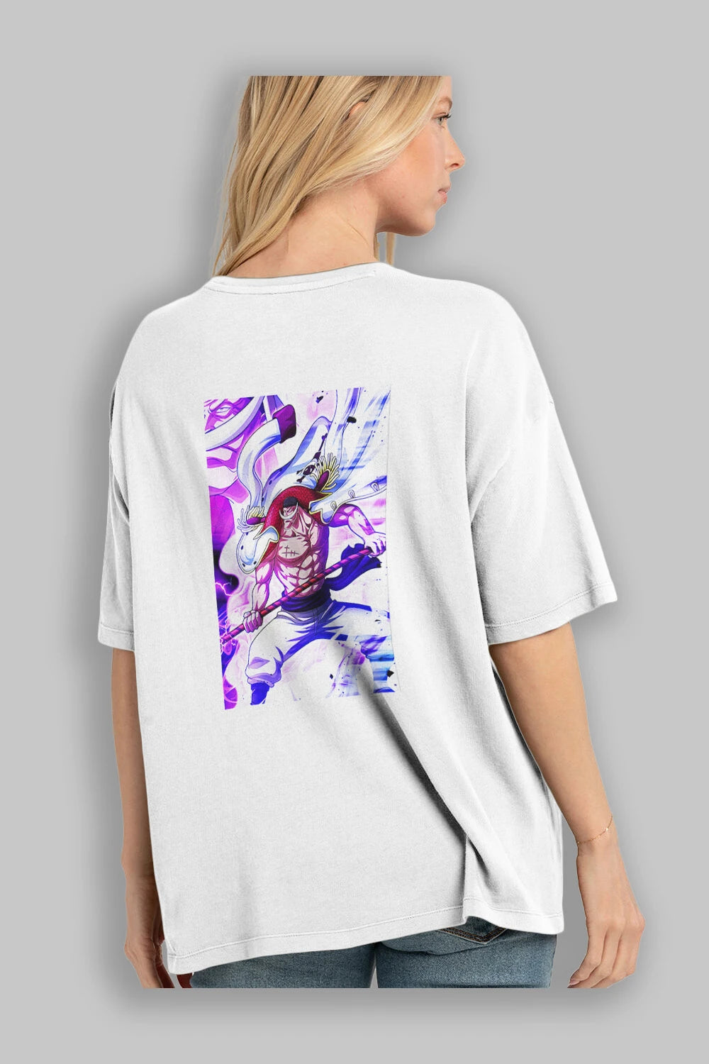 Edward Newgate Anime Arka Baskılı Oversize t-shirt Erkek Kadın Unisex %100 pamuk tişort