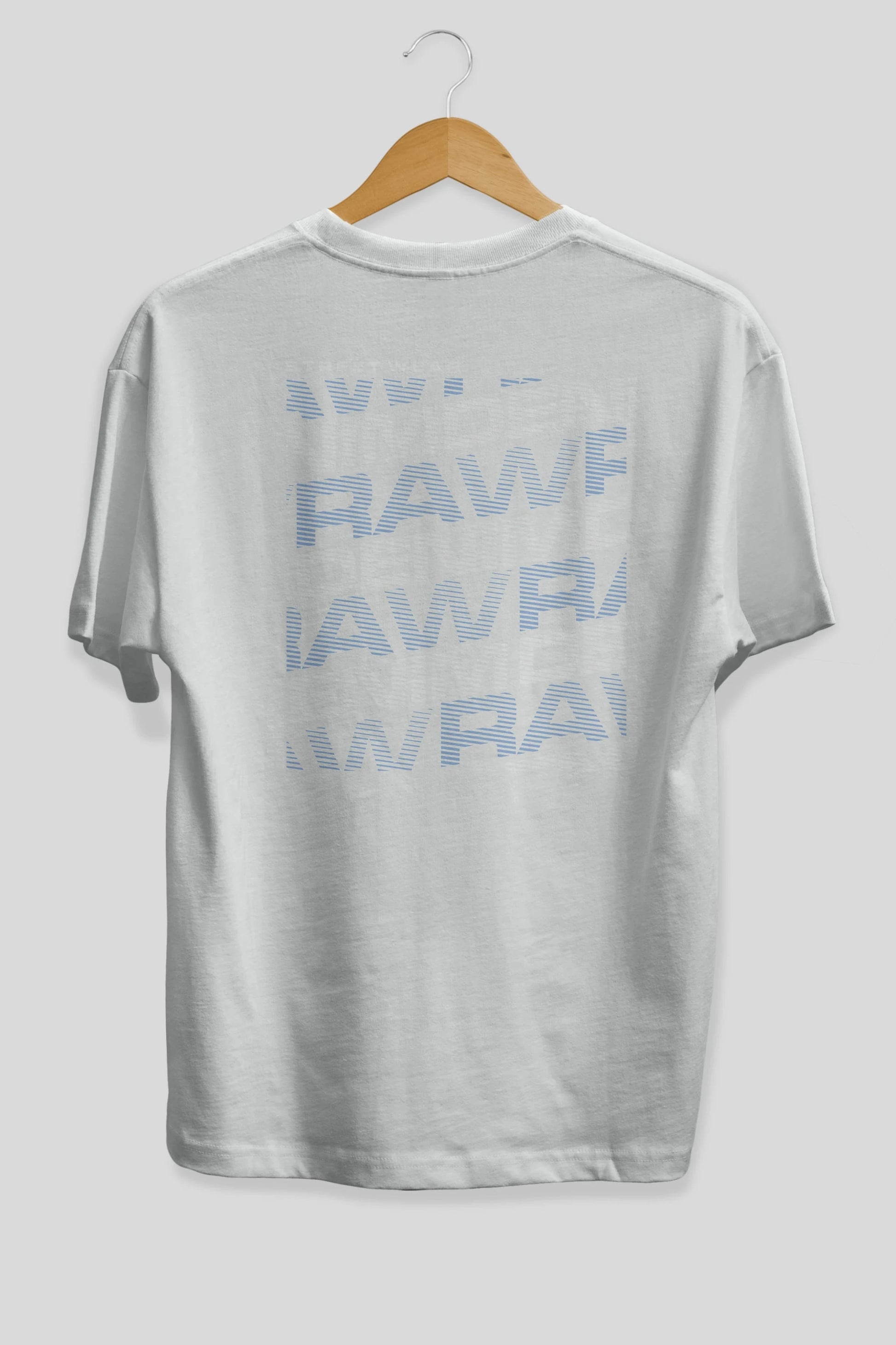 Raw Denim Arka Baskılı Oversize t-shirt Erkek Kadın Unisex