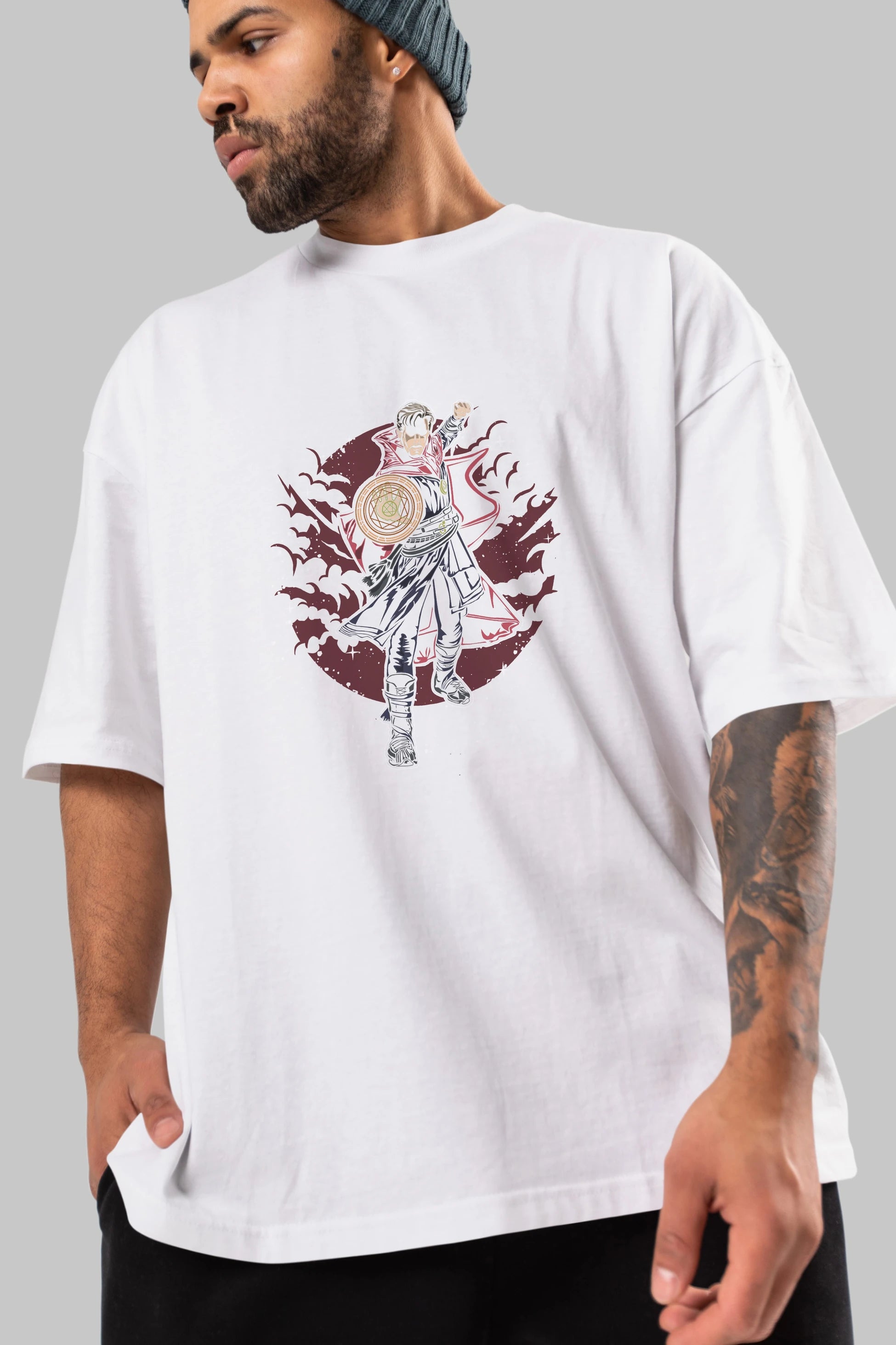 DOCTER STRANGE Ön Baskılı Oversize t-shirt Erkek Kadın Unisex %100 Pamuk tişort