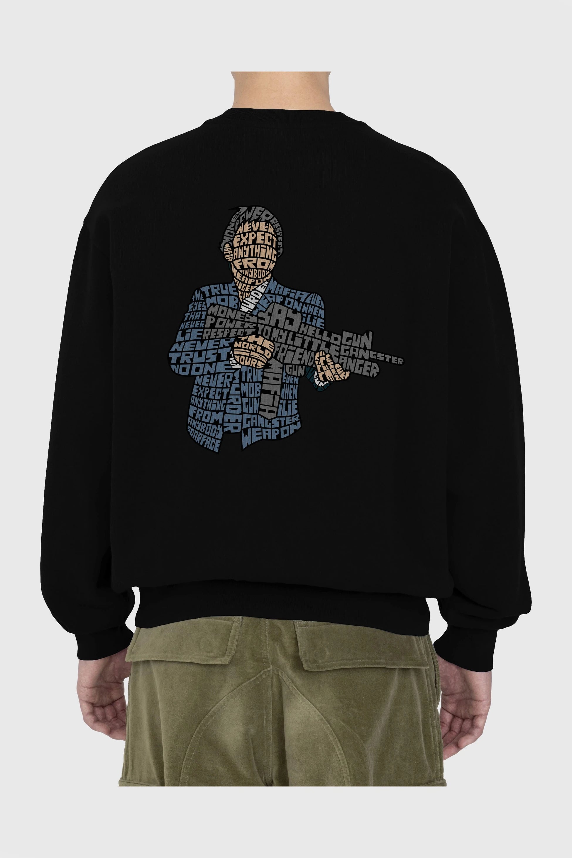 Mafia Arka Baskılı Oversize Sweatshirt Erkek Kadın Unisex