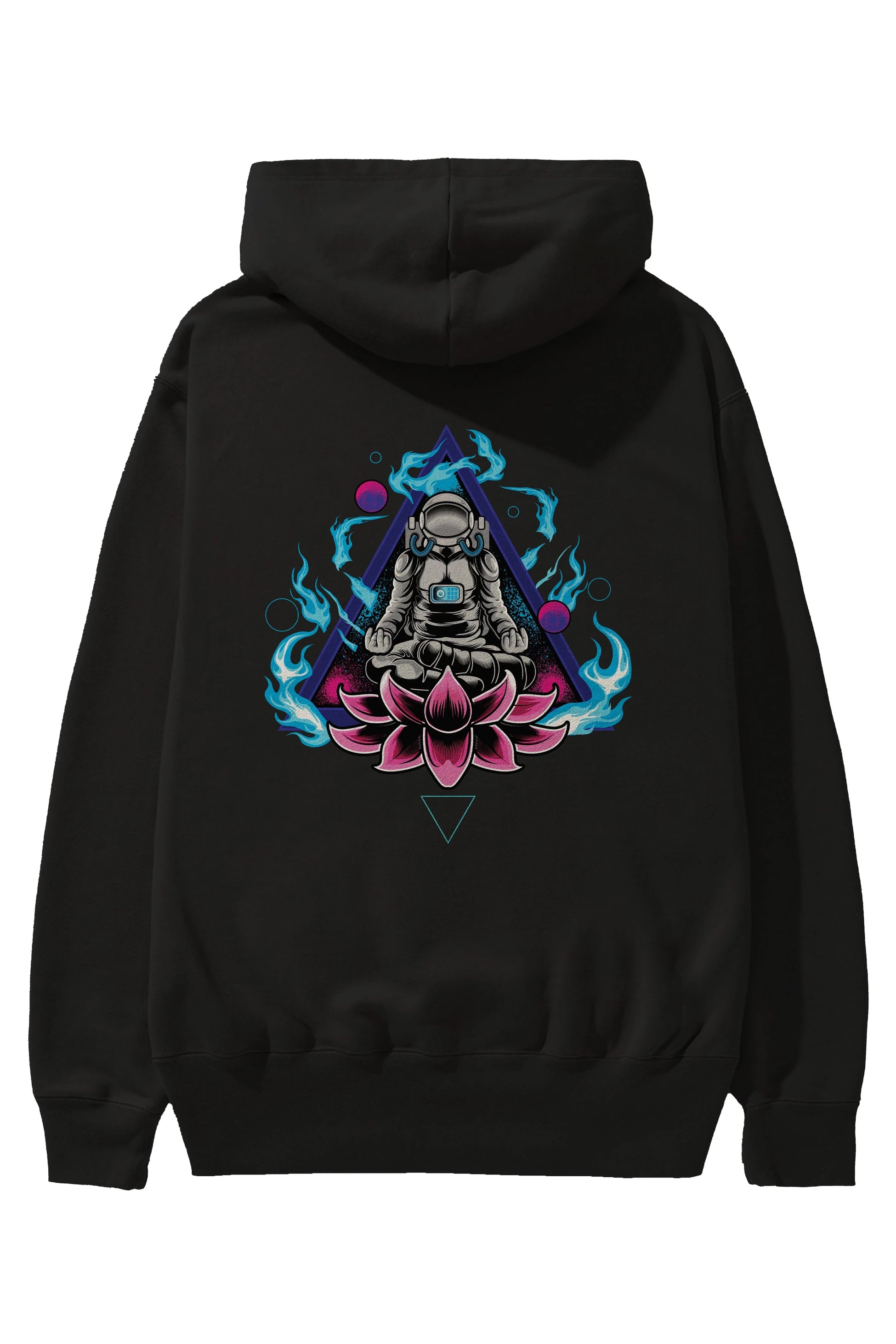 Astronaut Meditation (2) Arka Baskılı Hoodie Oversize Kapüşonlu Sweatshirt Erkek Kadın Unisex