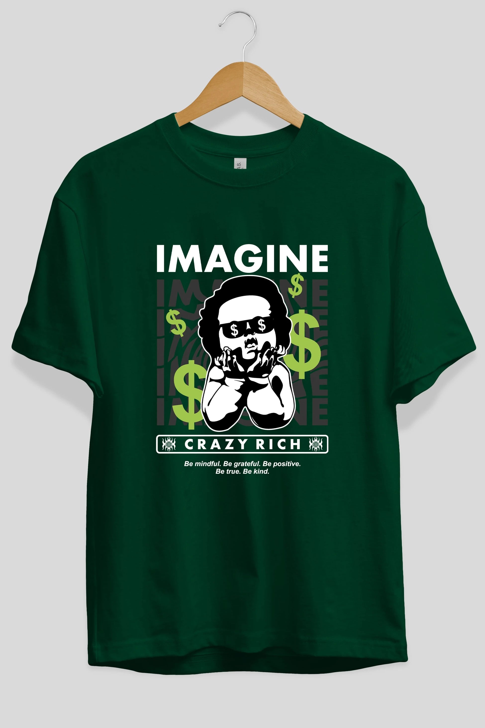 Imagine Crazy Rich Ön Baskılı Oversize t-shirt Erkek Kadın Unisex