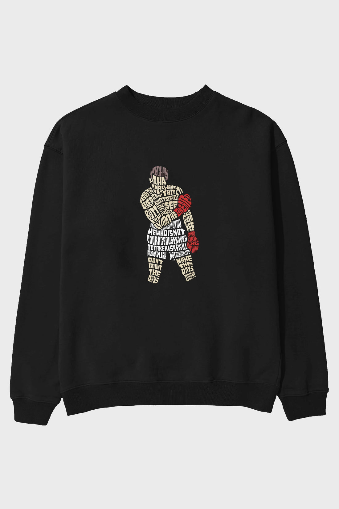 The Champ Muhammad Ali Ön Baskılı Oversize Sweatshirt Erkek Kadın Unisex