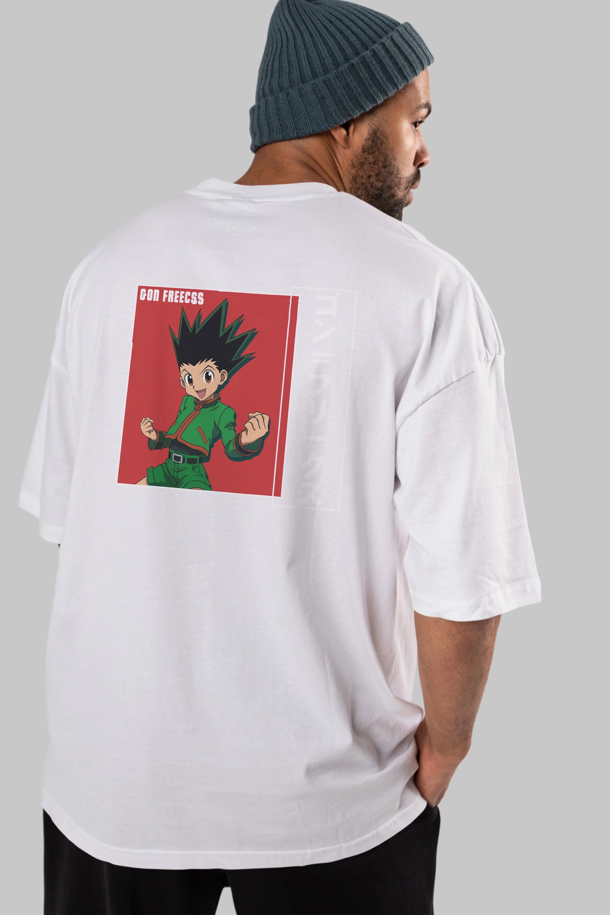 Gon Freecss HUNTER X HUNTER 5 Anime Arka Baskılı Oversize t-shirt Erkek Kadın Unisex