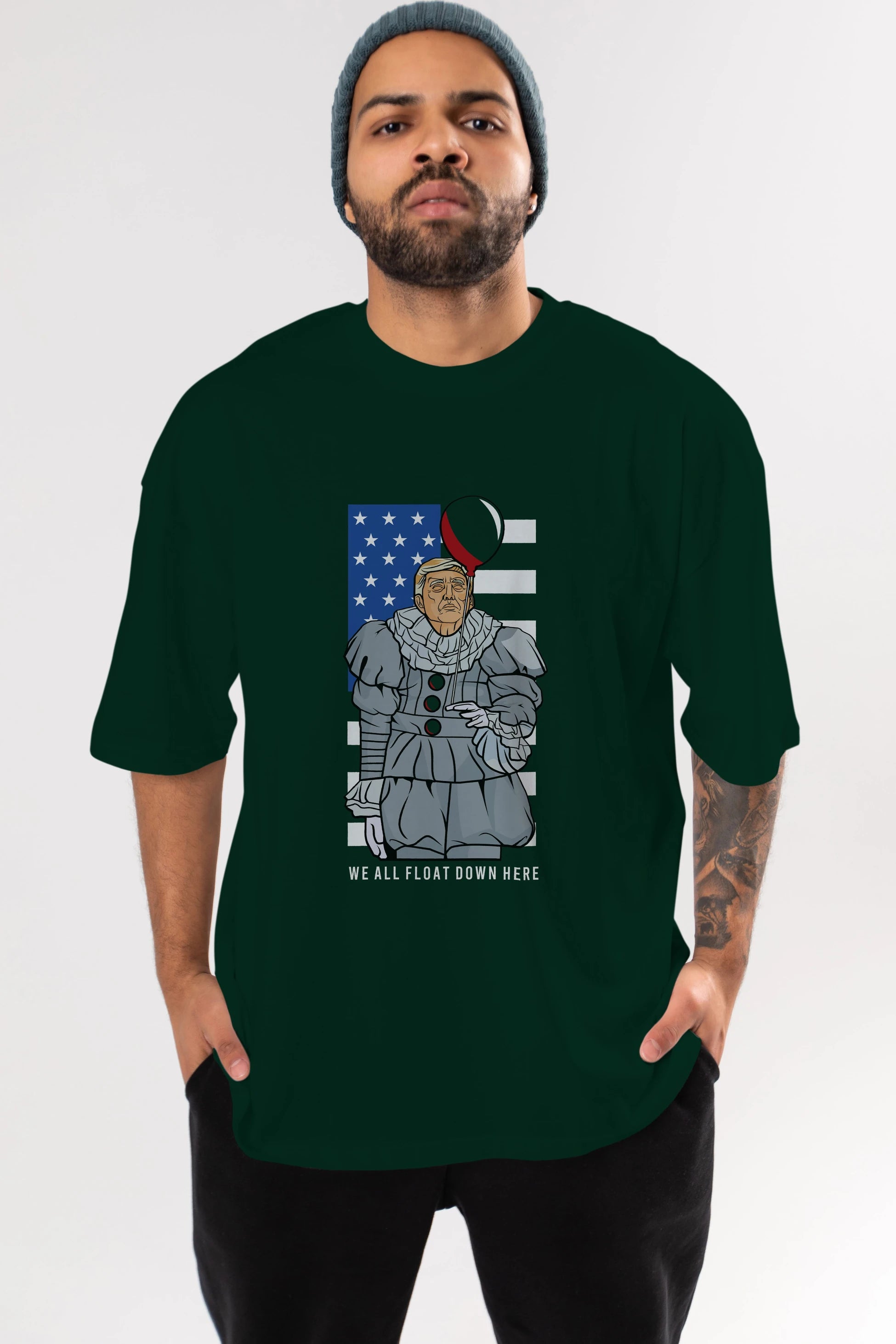 It Trump Ön Baskılı Oversize t-shirt Erkek Kadın Unisex %100 Pamuk tişort