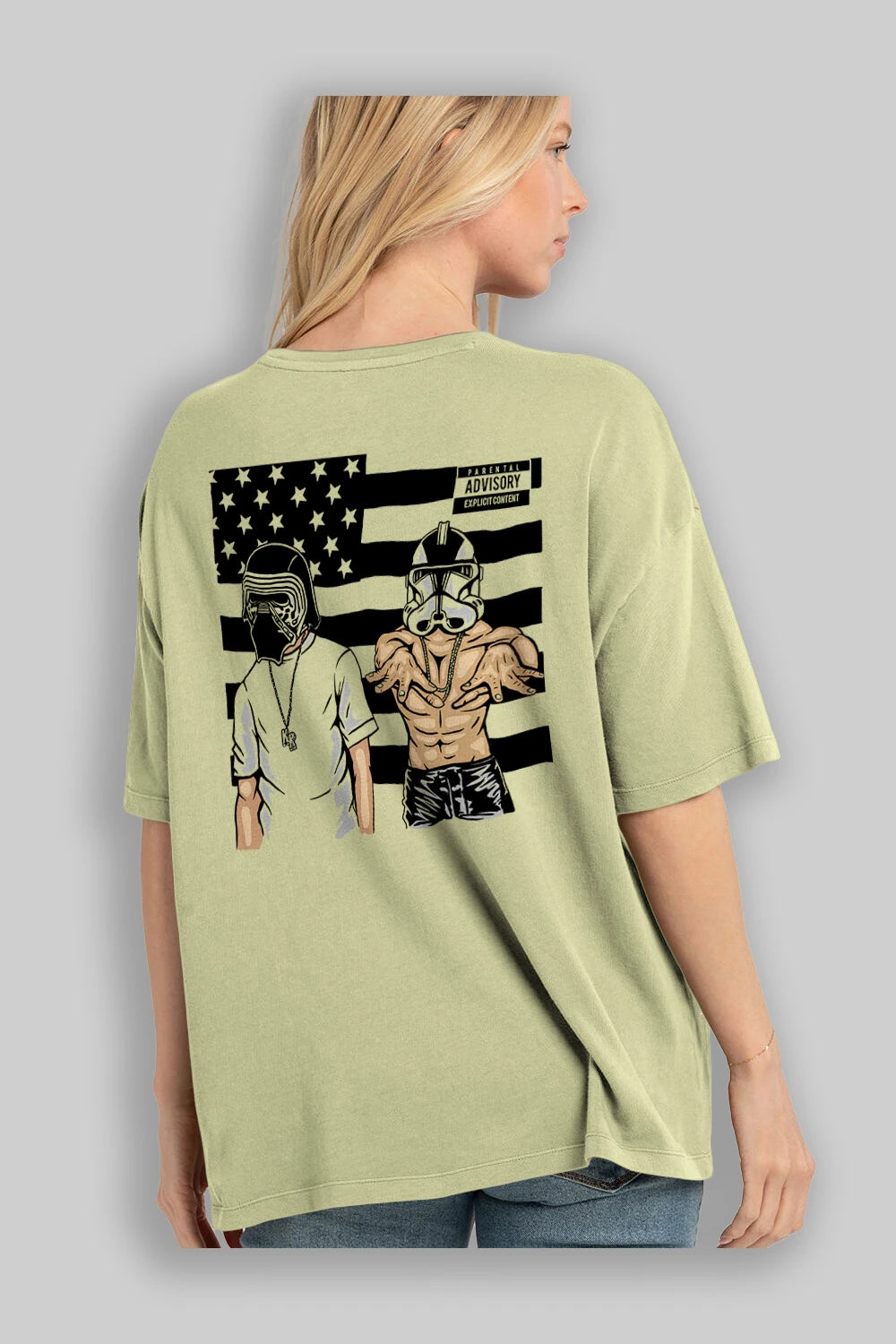 Darkonia Arka Baskılı Oversize t-shirt Erkek Kadın Unisex %100 Pamuk