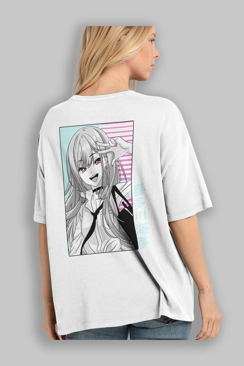 Marin Kitagawa 1 Anime Arka Baskılı Oversize t-shirt Erkek Kadın Unisex