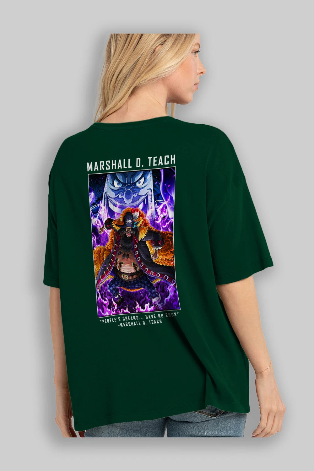 Blackbeard Anime Arka Baskılı Oversize t-shirt Erkek Kadın Unisex %100 pamuk tişort