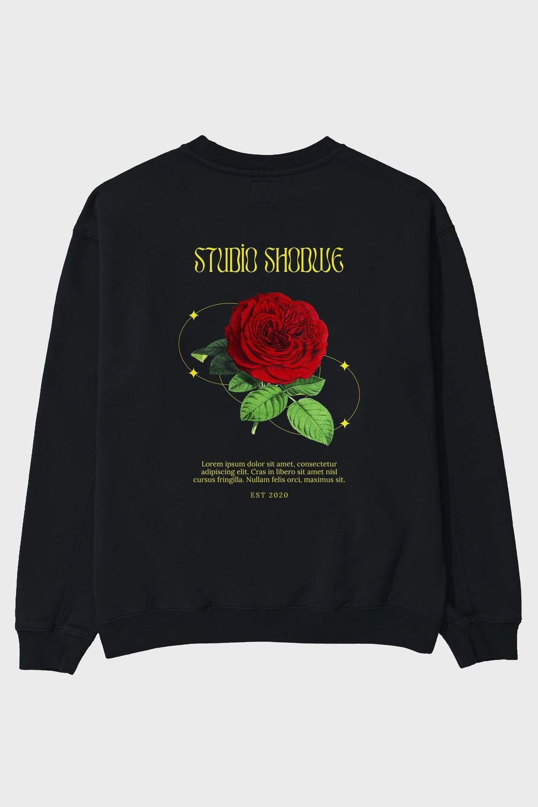 Studio Shodwe Rose Arka Baskılı Oversize Sweatshirt Erkek Kadın Unisex