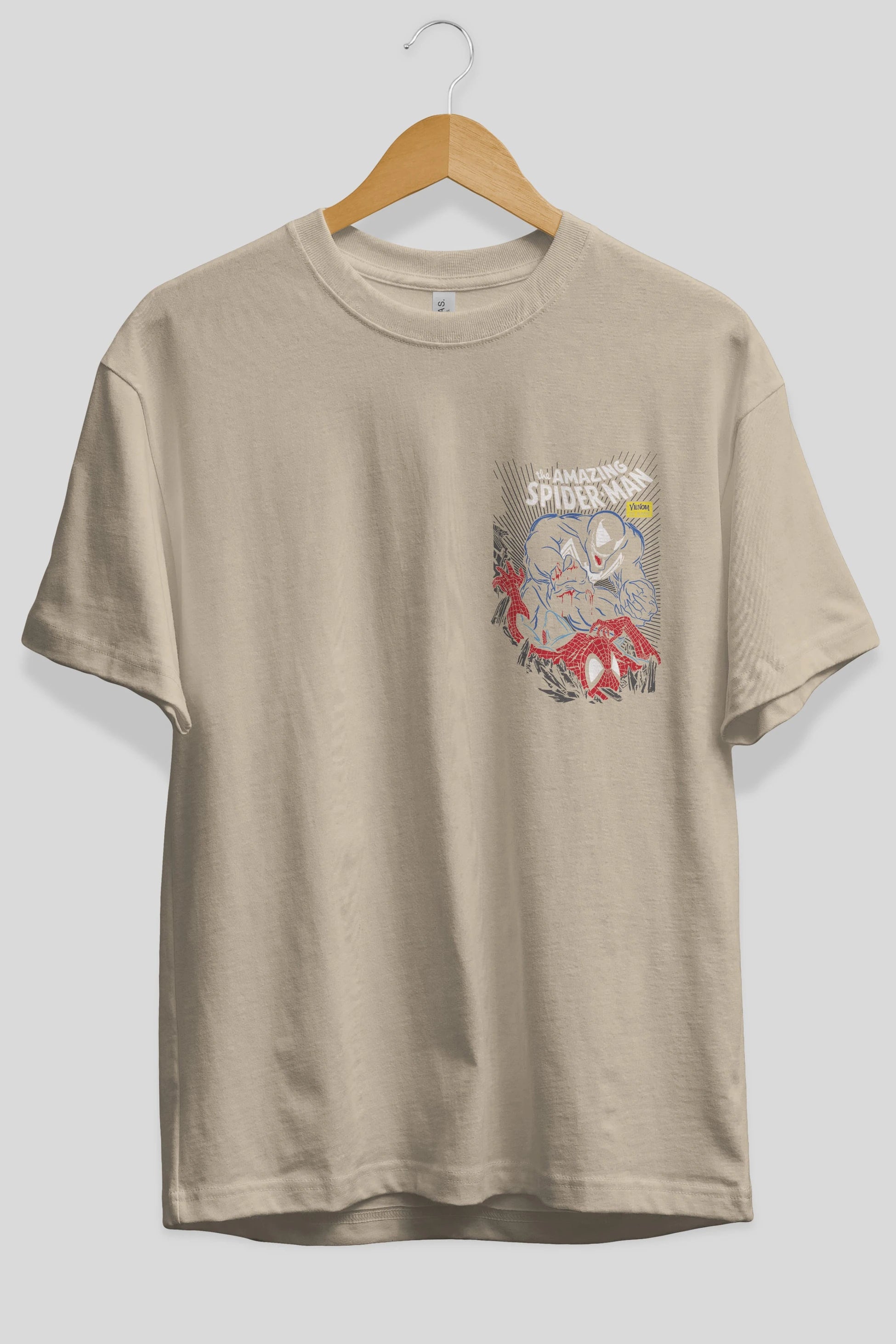 Venom (19) Ön Sol Baskılı Oversize t-shirt Erkek Kadın Unisex %100 Pamuk Bisiklet Yaka tişort