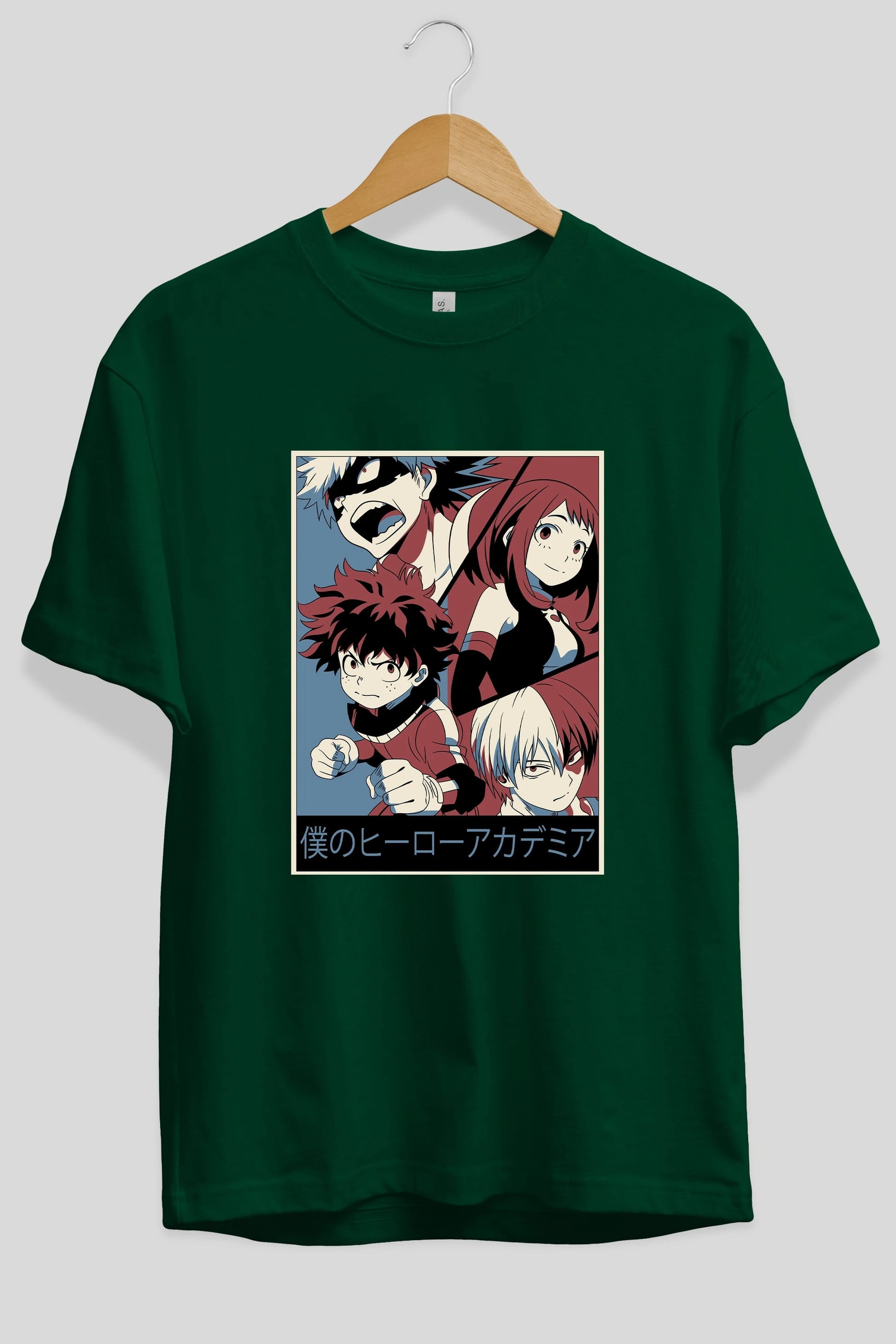 BokuNoHero Anime Ön Baskılı Oversize t-shirt %100 pamuk Erkek Kadın Unisex