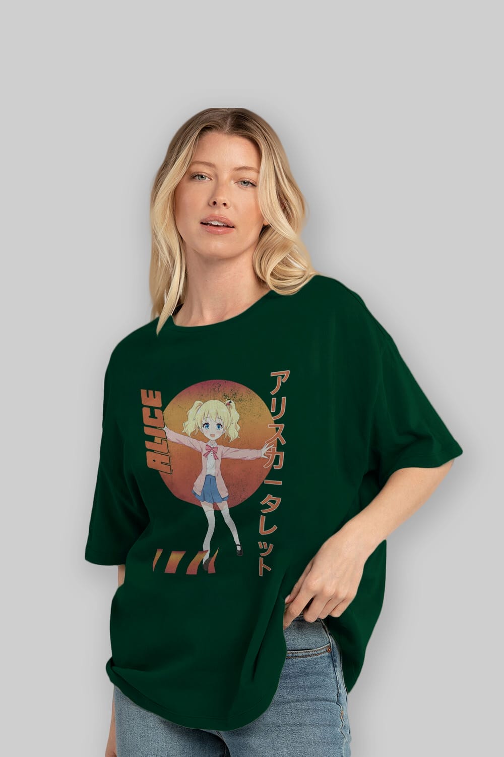 Alice Cartelet 15 Anime Ön Baskılı Oversize t-shirt %100 pamuk Erkek Kadın Unisex