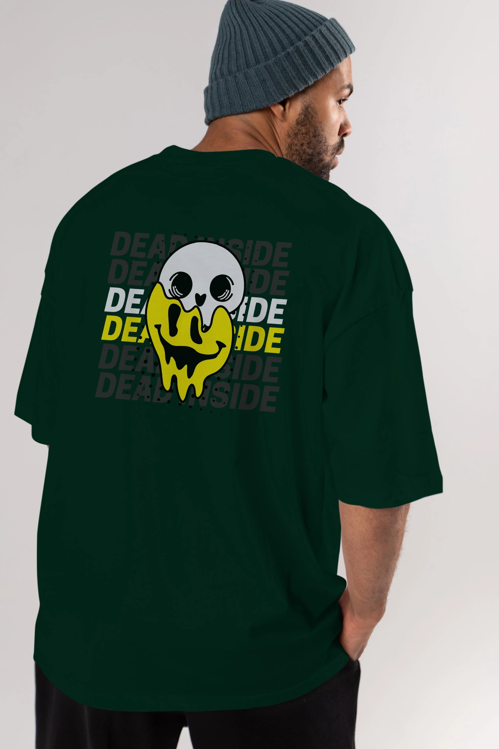 Dead Inside Yazılı Arka Baskılı Oversize t-shirt Erkek Kadın Unisex