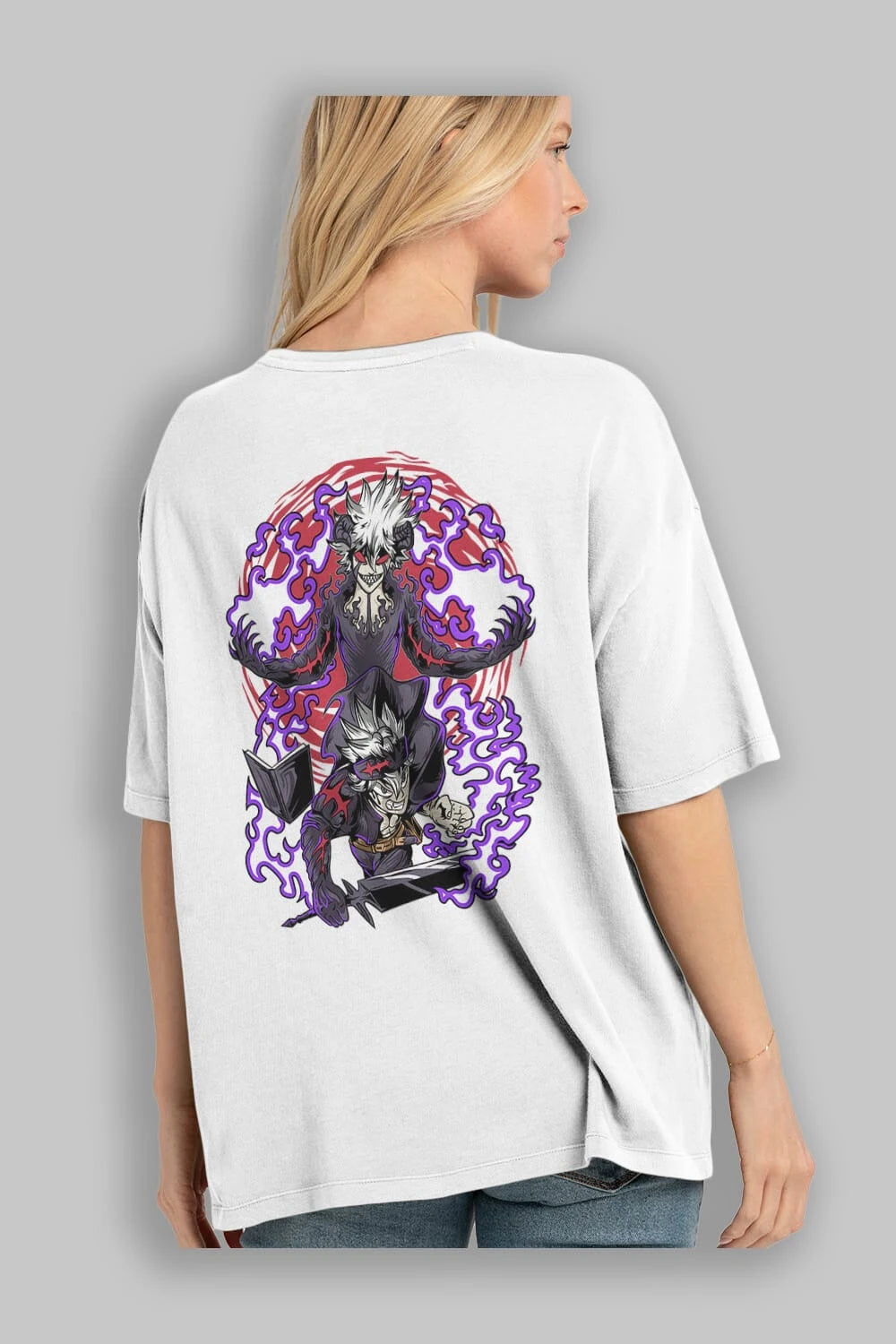 BLACK CLOVER DEVIL UNION Anime Arka Baskılı Oversize t-shirt Erkek Kadın Unisex