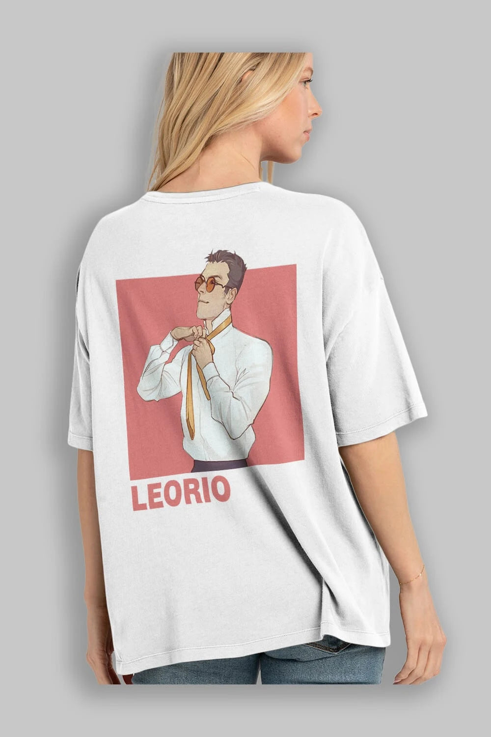 Leorio Paladiknight 5 Anime Arka Baskılı Oversize t-shirt Erkek Kadın Unisex