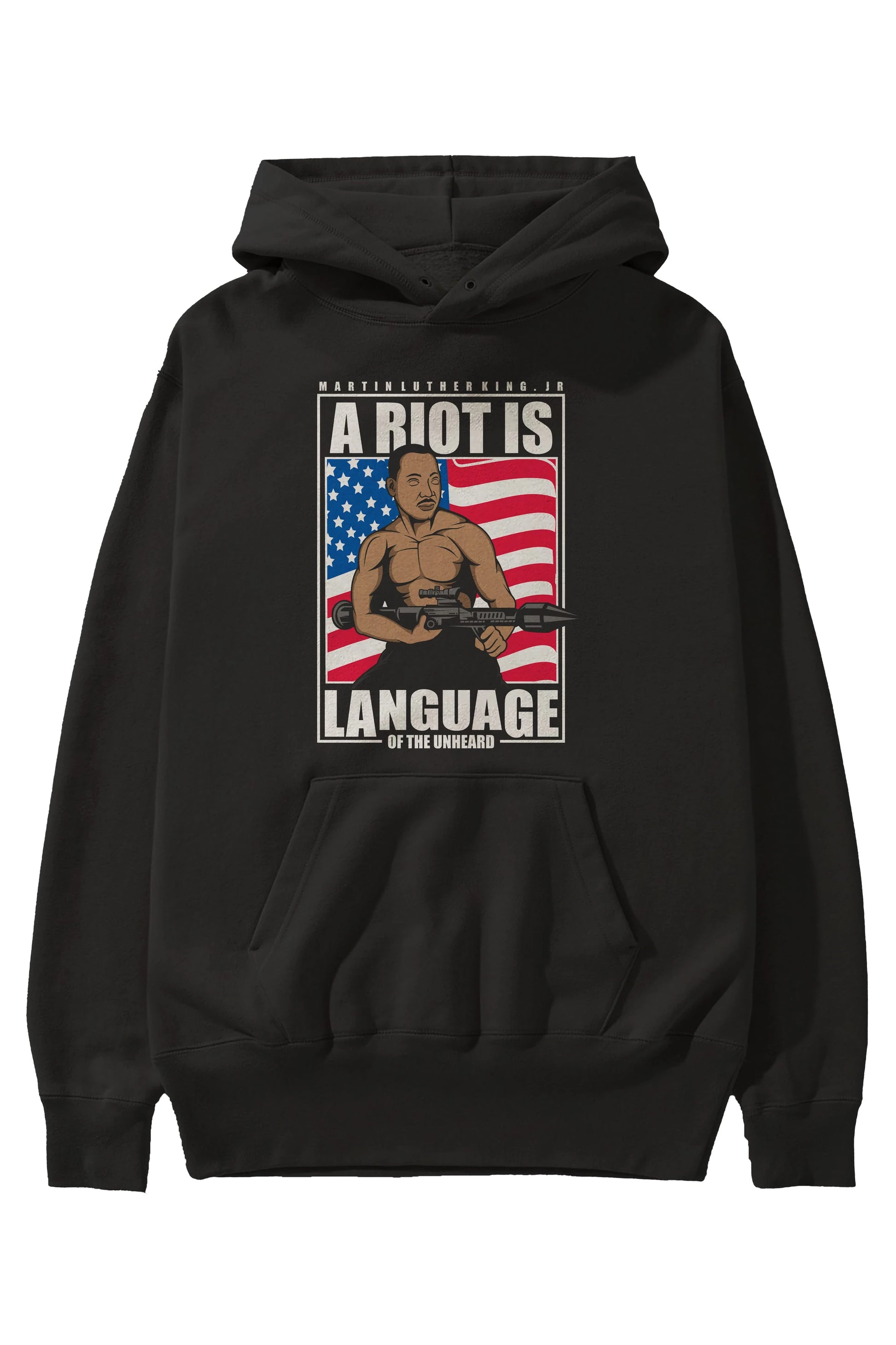 Luther King Jr Rambo Ön Baskılı Hoodie Oversize Kapüşonlu Sweatshirt Erkek Kadın Unisex