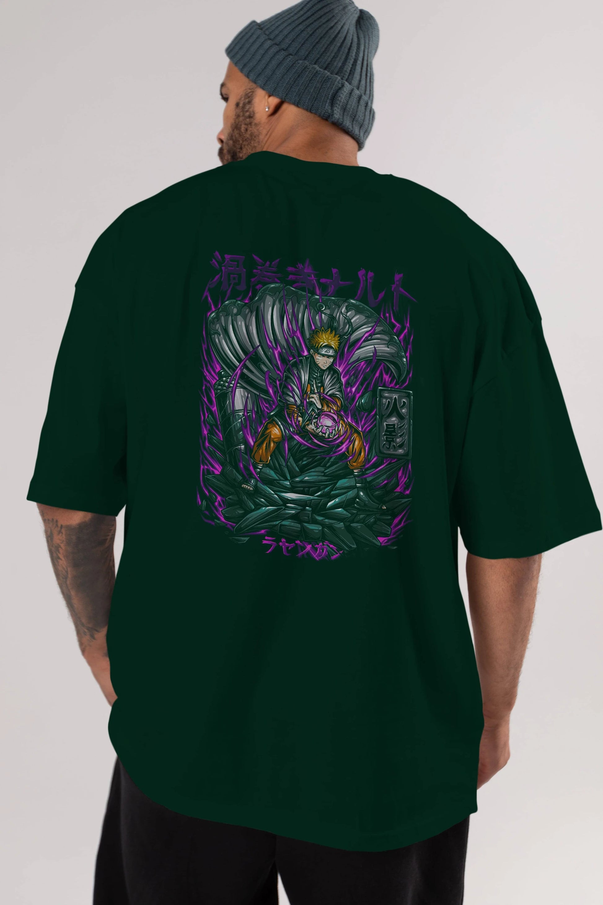 NARUTO Anime Arka Baskılı Oversize t-shirt Erkek Kadın Unisex