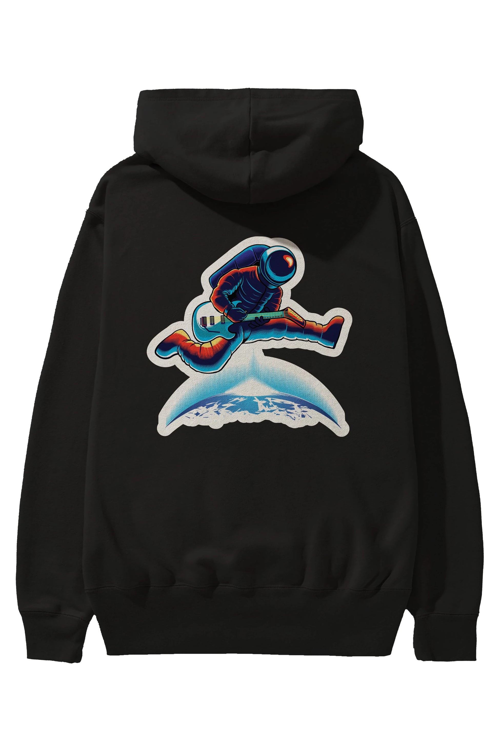 Astroguitar Sticker Arka Baskılı Hoodie Oversize Kapüşonlu Sweatshirt Erkek Kadın Unisex