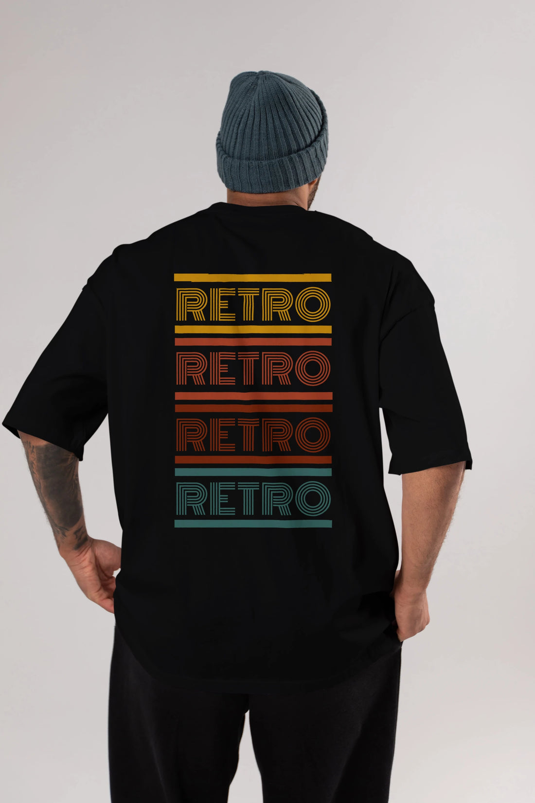 Retro Yazılı Arka Baskılı Oversize t-shirt Erkek Kadın Unisex