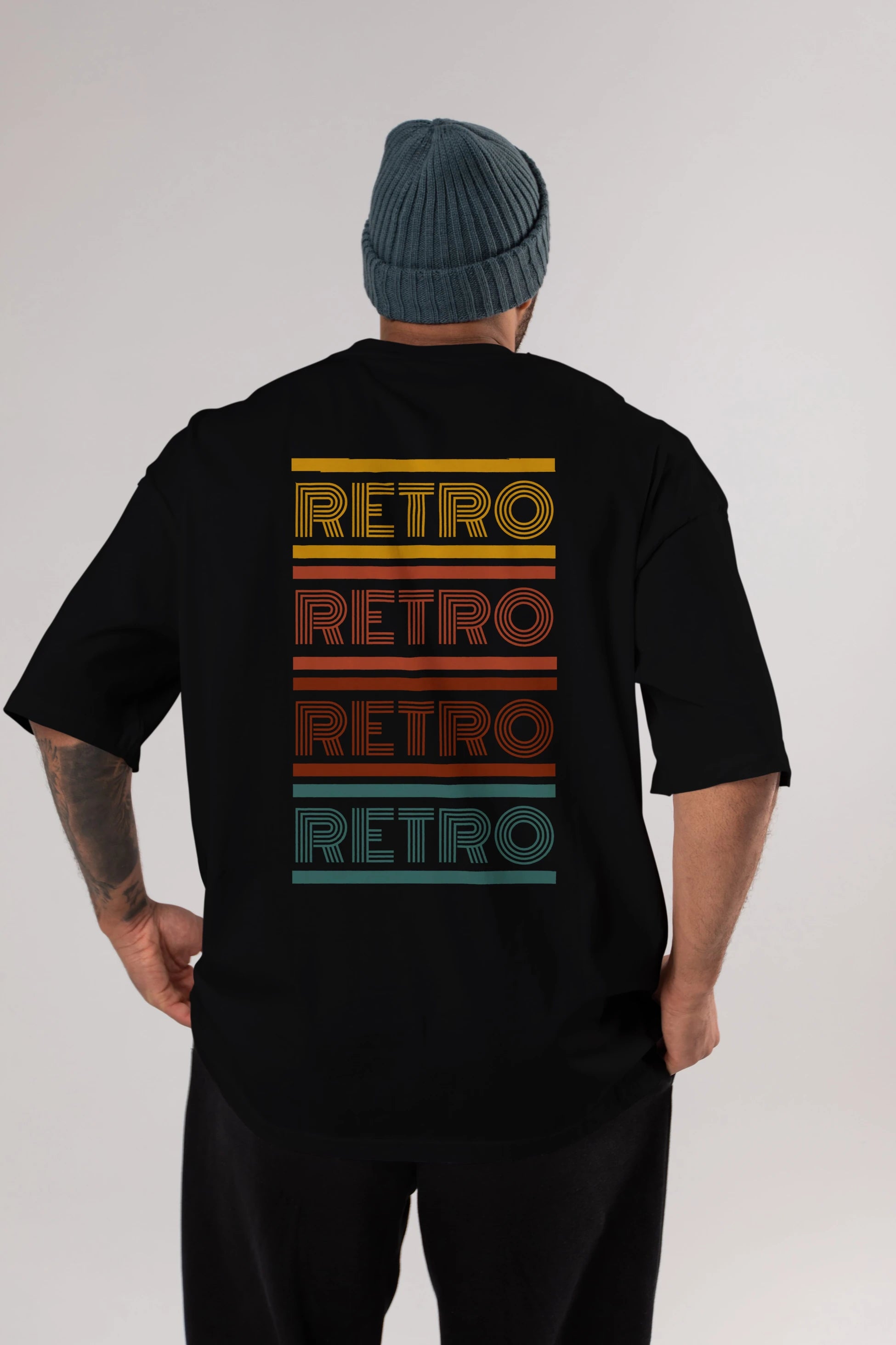Retro Yazılı Arka Baskılı Oversize t-shirt Erkek Kadın Unisex