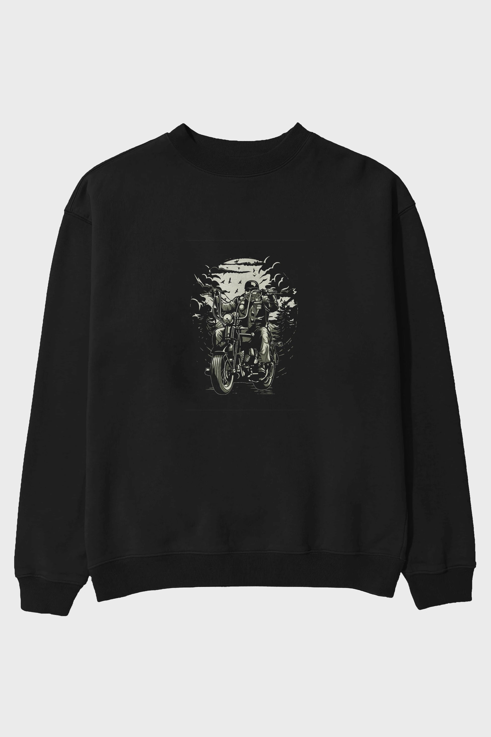 Live To Ride Ön Baskılı Oversize Sweatshirt Erkek Kadın Unisex
