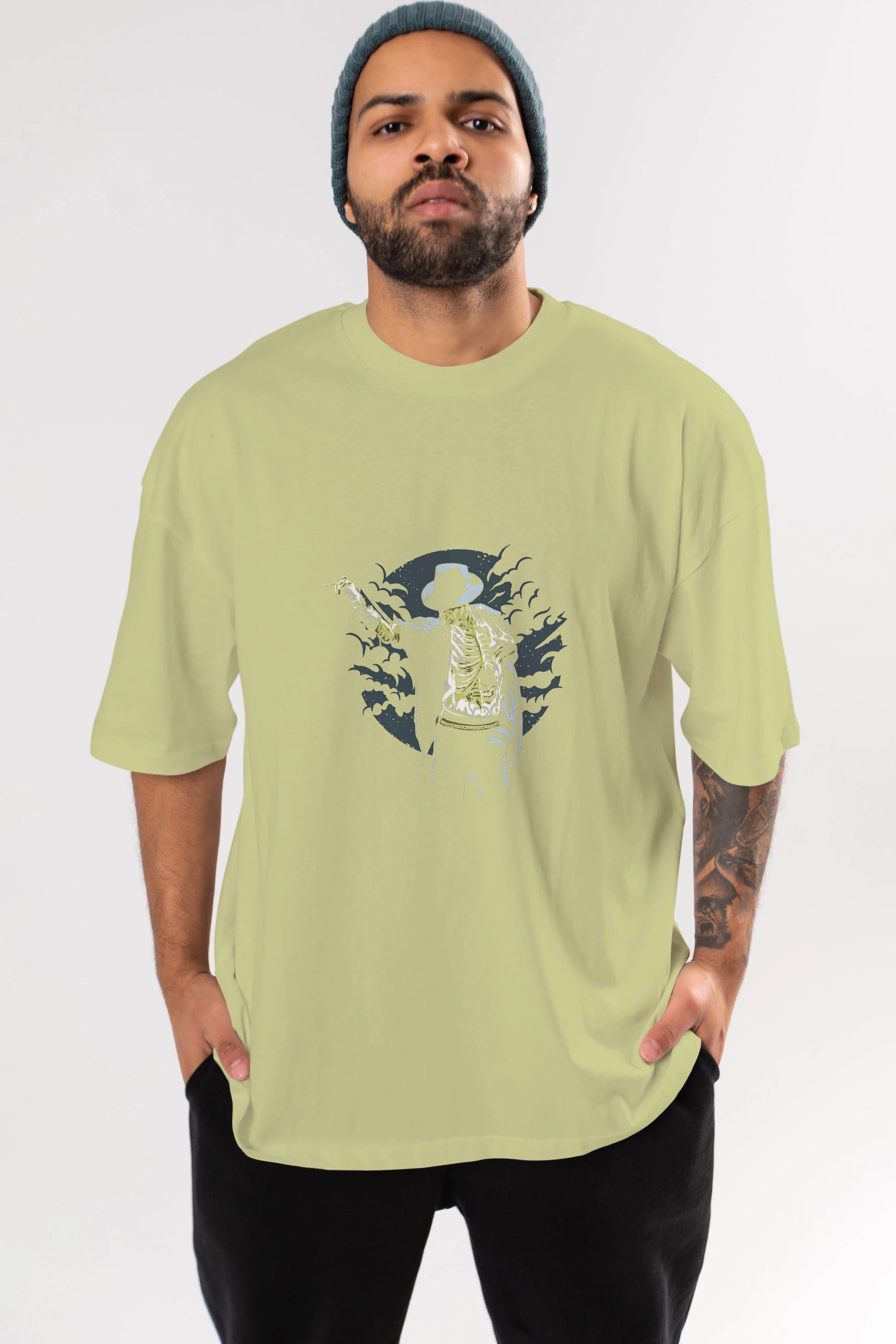 Zombie Pop Ön Baskılı Oversize t-shirt Erkek Kadın Unisex %100 Pamuk tişort