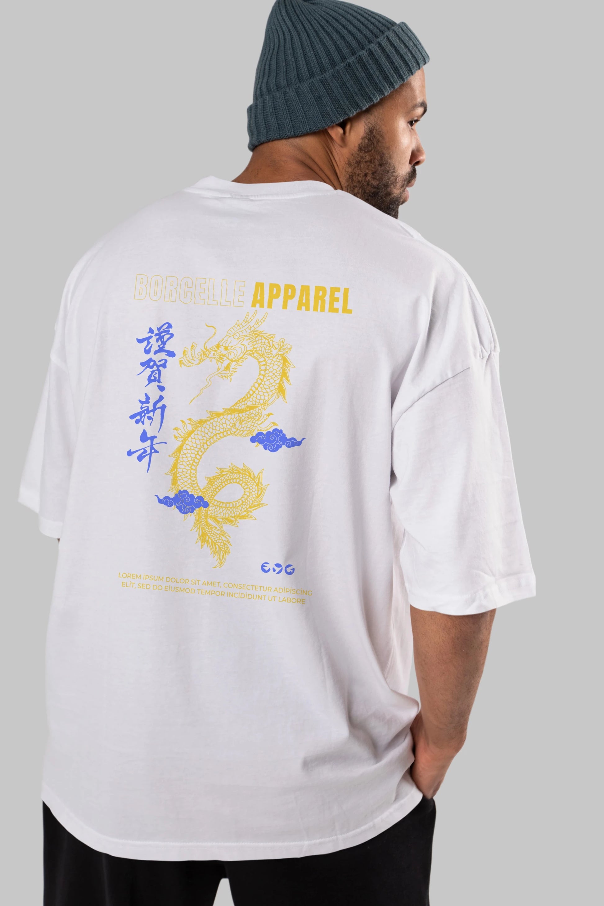Borcelle Apparel Yazılı Arka Baskılı Oversize t-shirt Erkek Kadın Unisex