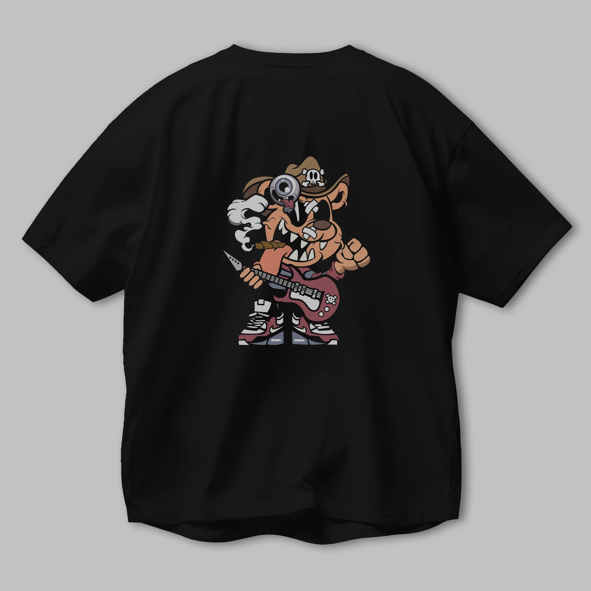 Freddy Bear Arka Baskılı Oversize t-shirt Erkek Kadın Unisex %100 Pamuk tişort