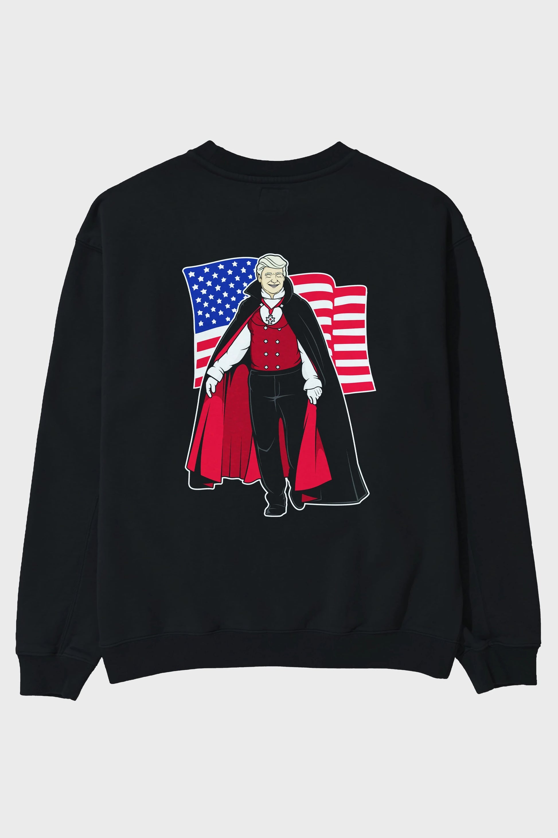 Trump Dracula Arka Baskılı Oversize Sweatshirt Erkek Kadın Unisex