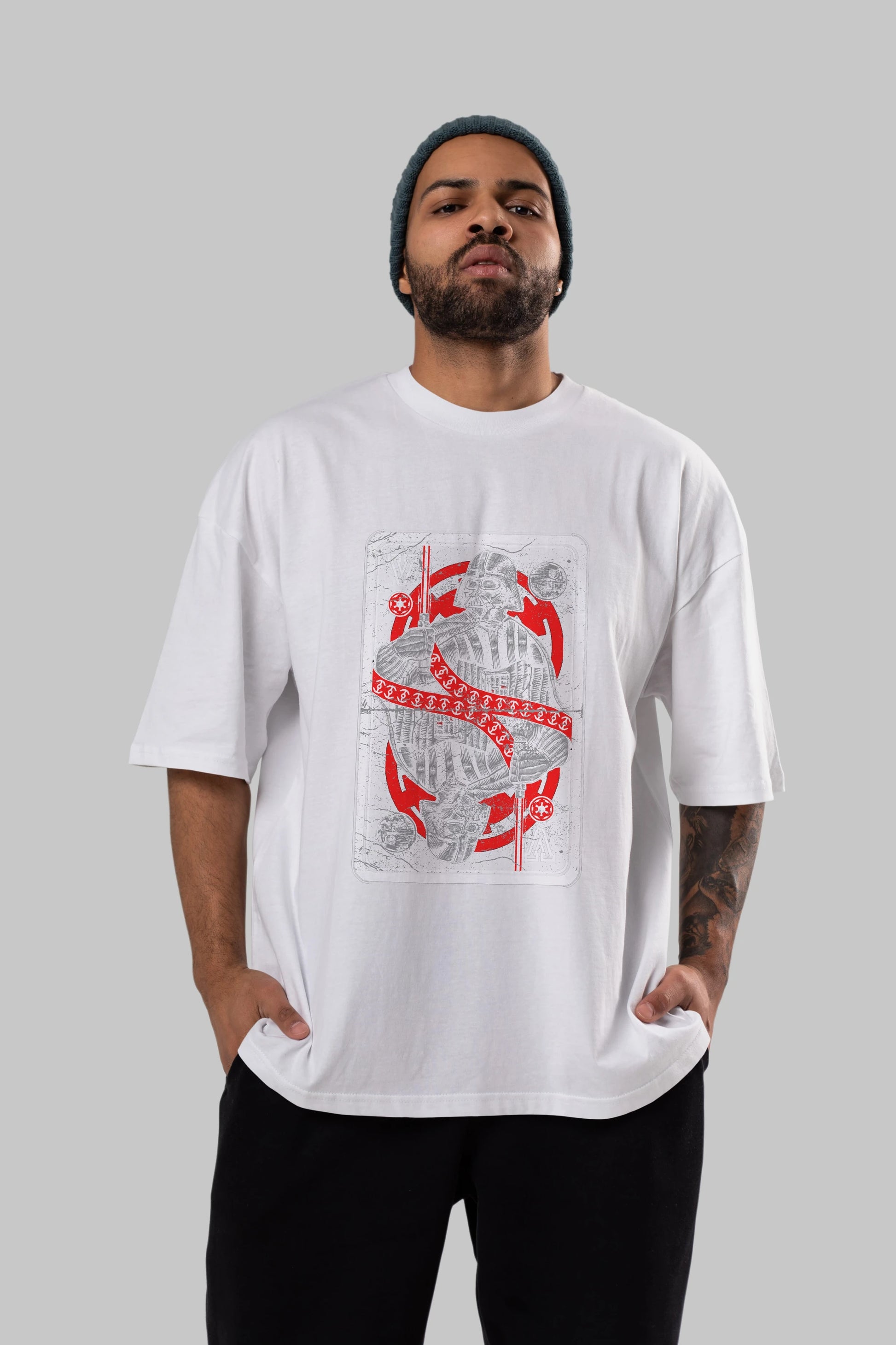 King Of The Darkside Ön Baskılı Oversize t-shirt Erkek Kadın Unisex %100 Pamuk tişort