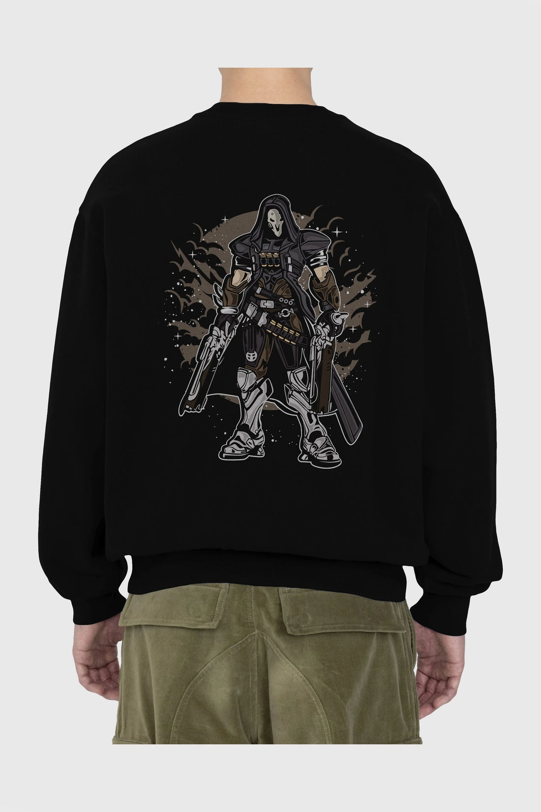 REAPER Arka Baskılı Oversize Sweatshirt Erkek Kadın Unisex