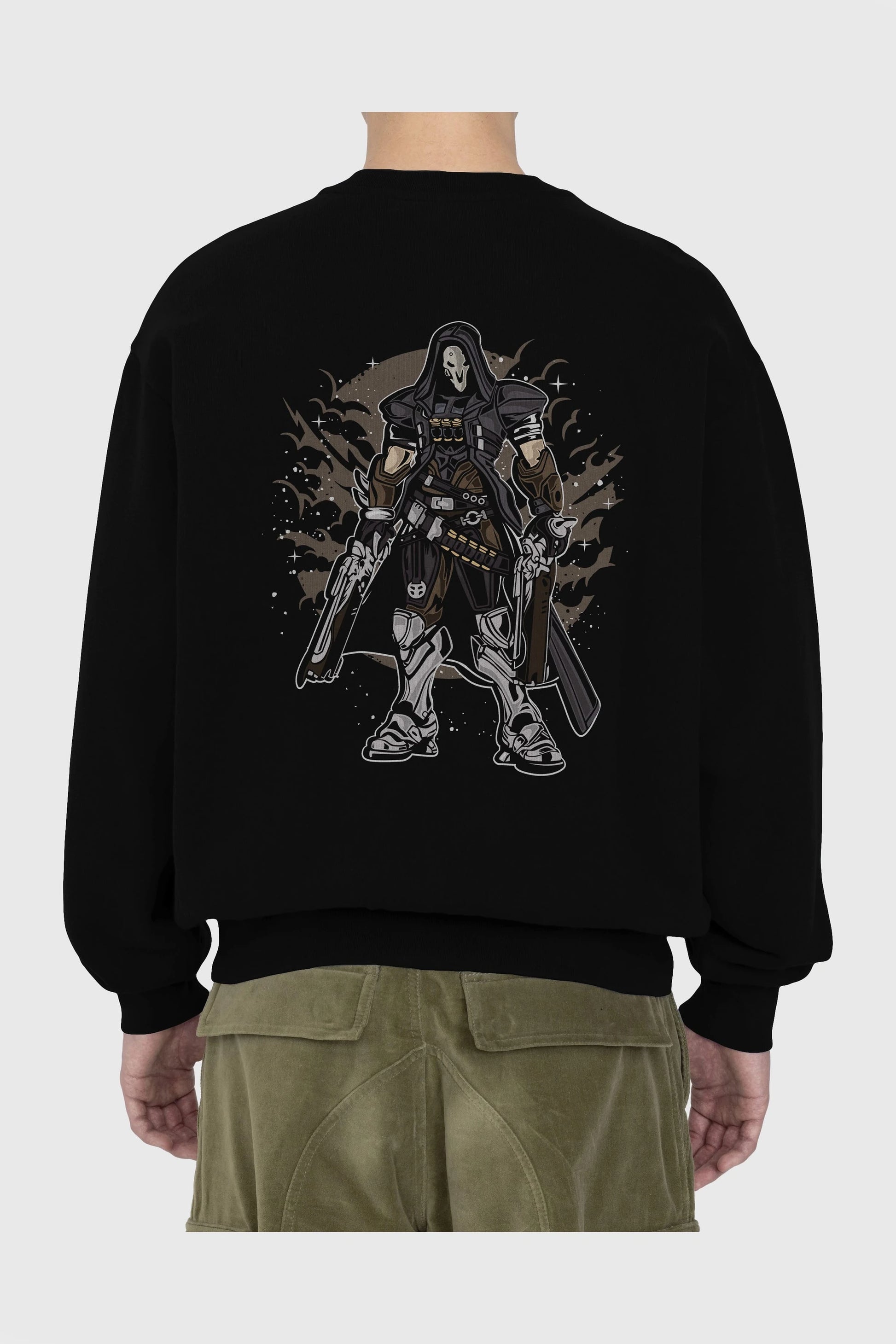 REAPER Arka Baskılı Oversize Sweatshirt Erkek Kadın Unisex