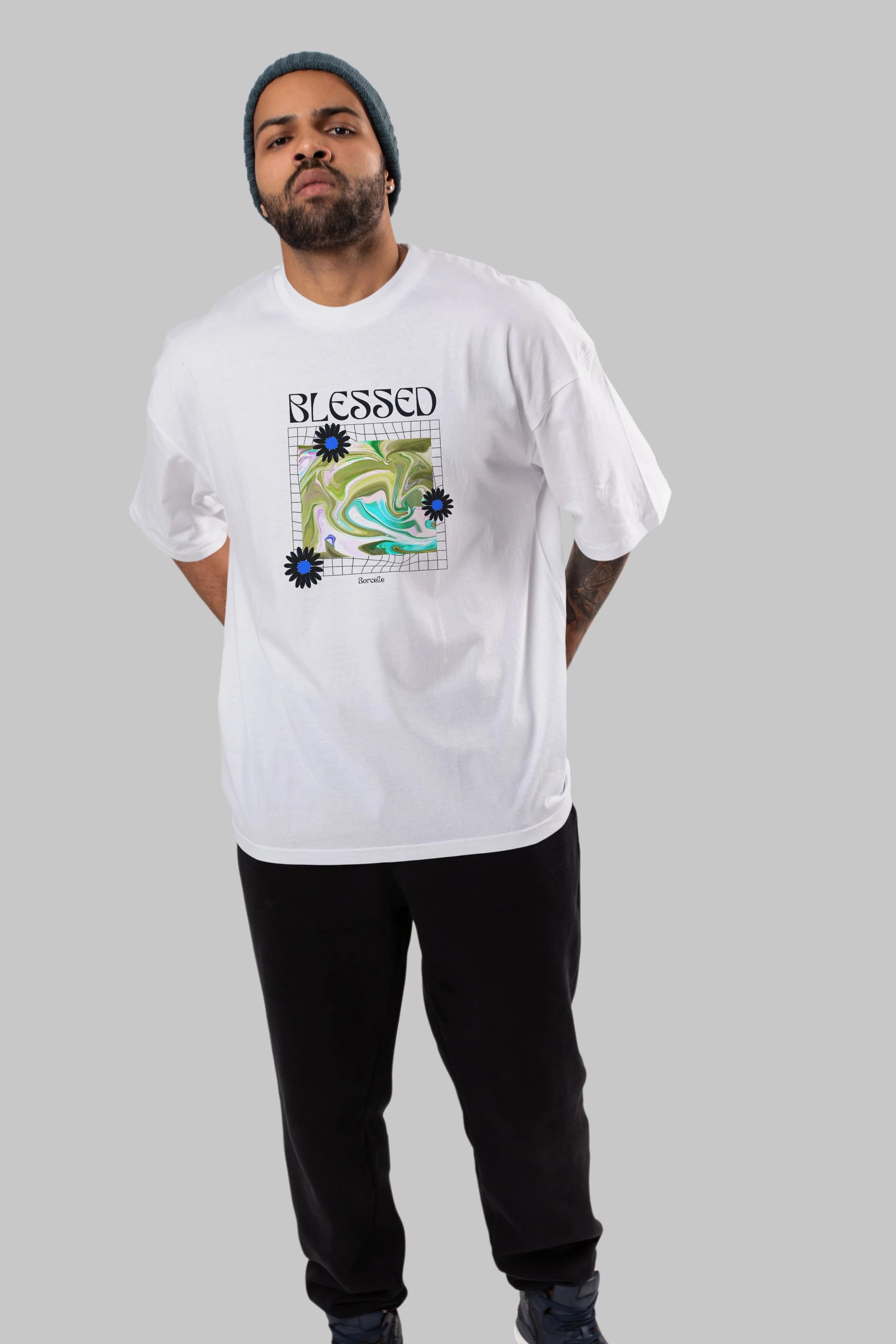 Blessed Ön Baskılı Oversize t-shirt Erkek Kadın Unisex