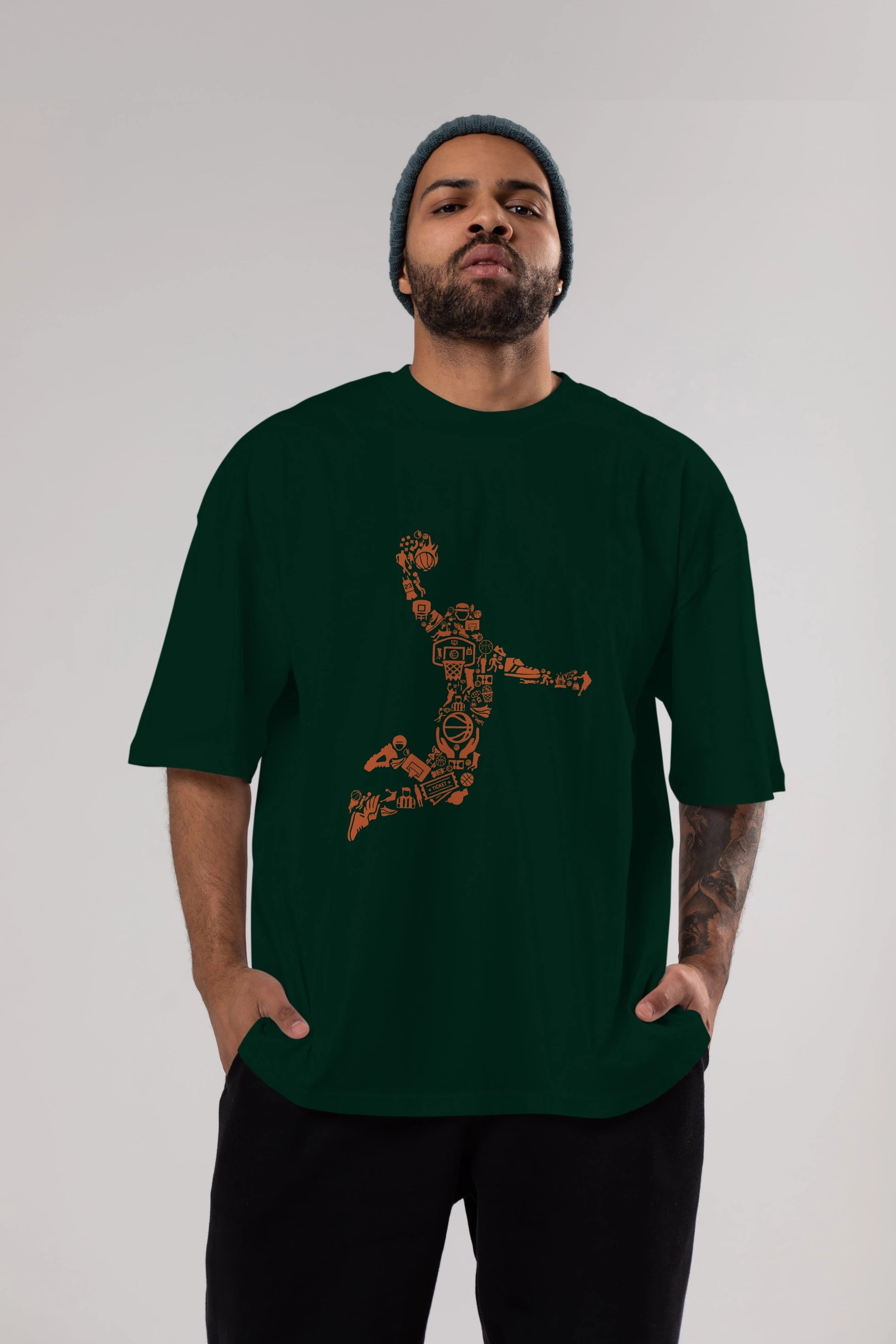 Basketball Player Ön Baskılı Oversize t-shirt %100 pamuk Erkek Kadın Unisex