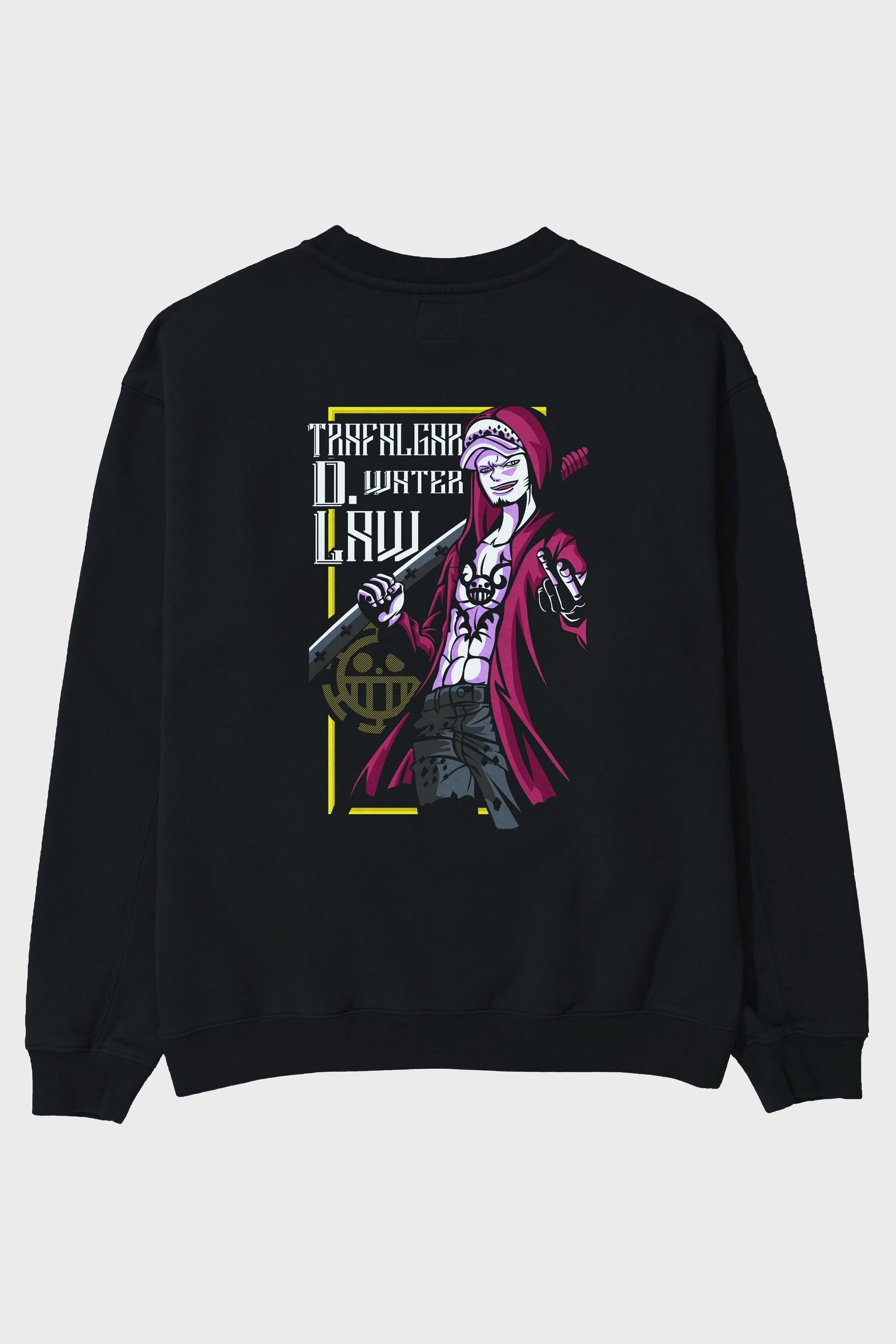 Trafalgar D. Water Law Arka Baskılı Anime Oversize Sweatshirt Erkek Kadın Unisex