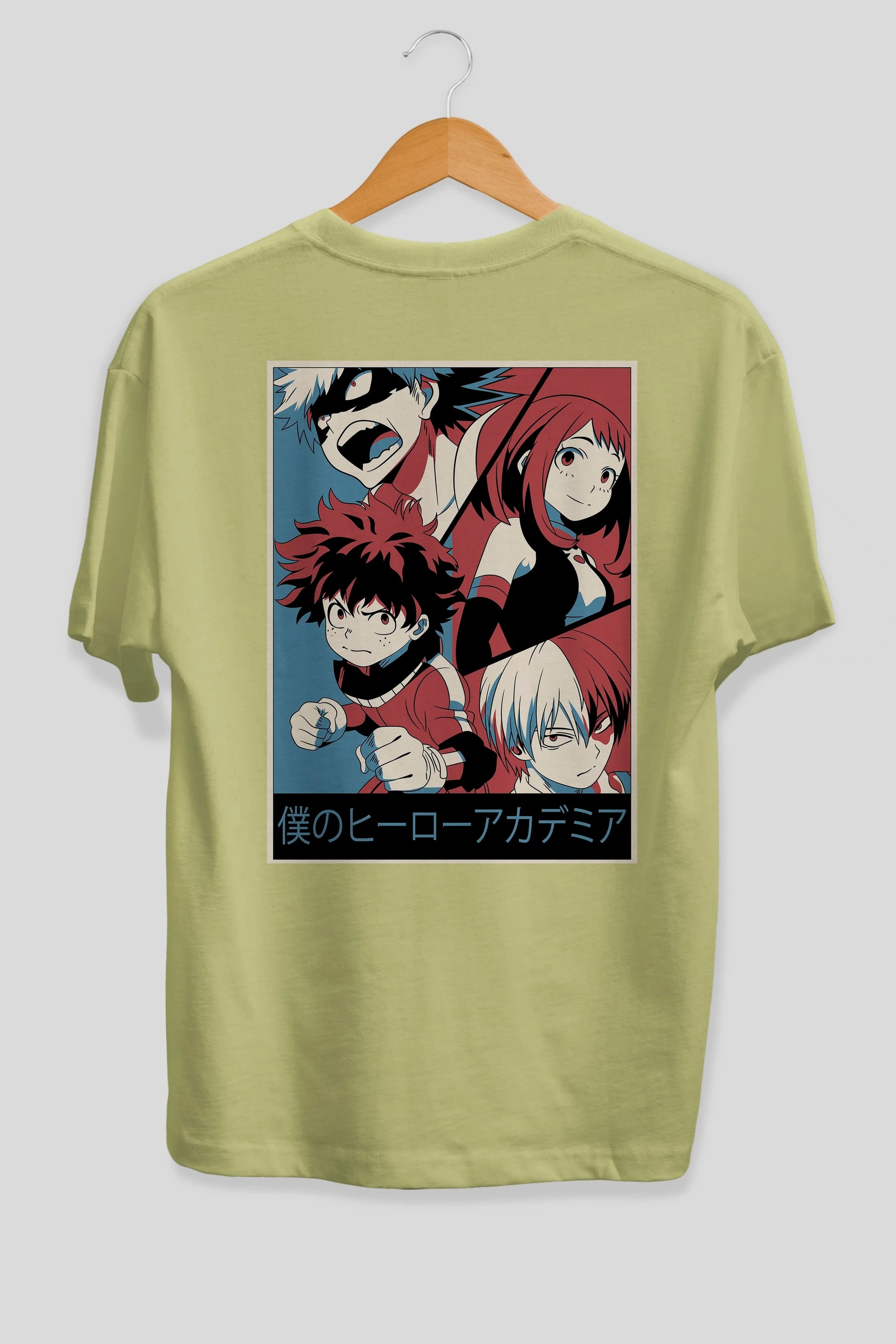 BokuNoHero Anime Arka Baskılı Oversize t-shirt Erkek Kadın Unisex