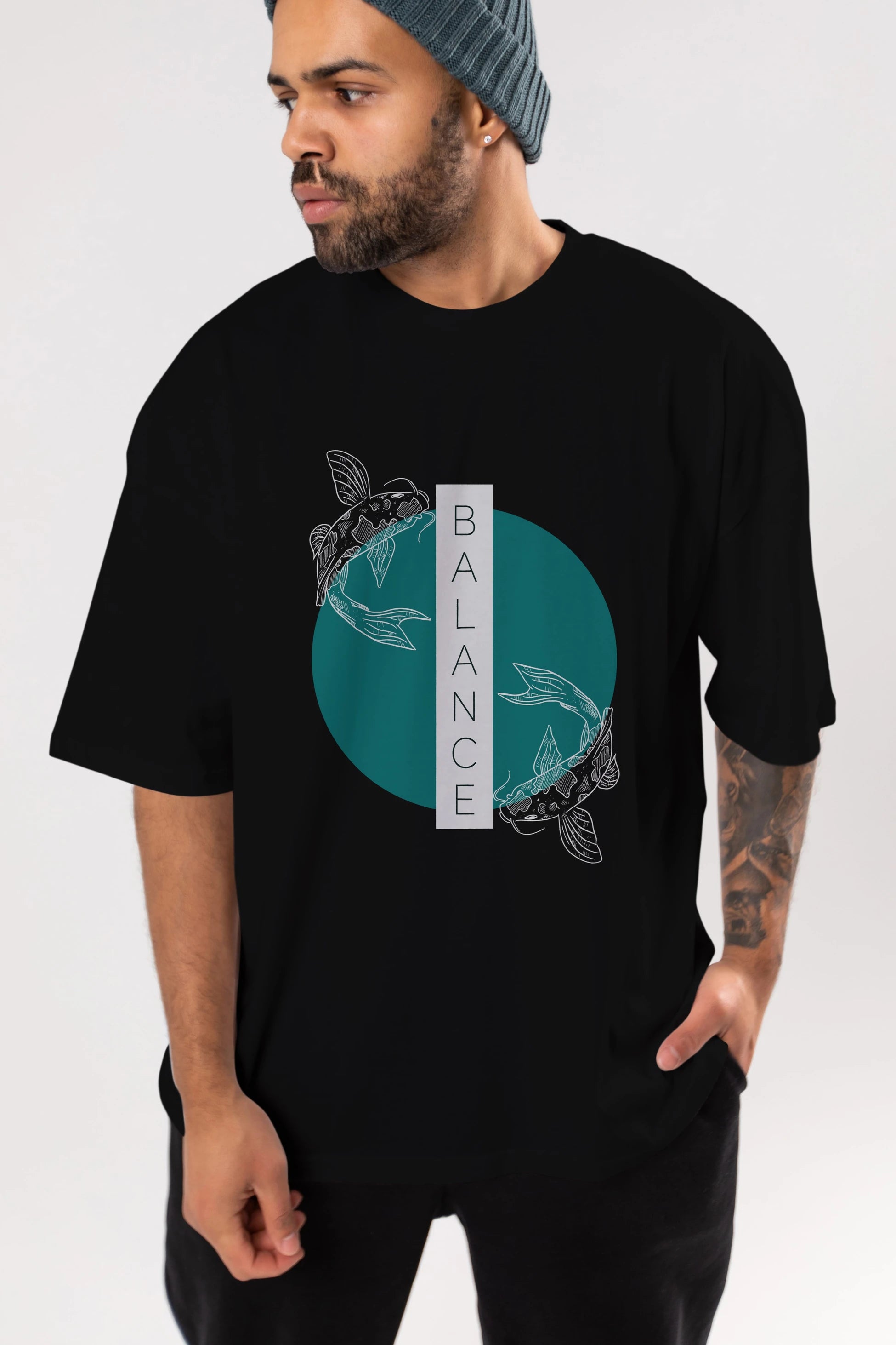 Balance 2 Yazılı Ön Baskılı Oversize t-shirt Erkek Kadın Unisex