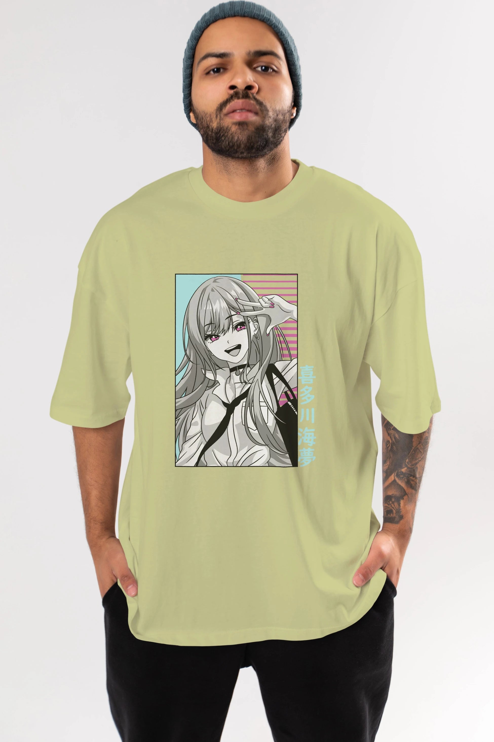 Marin Kitagawa 1 Anime Ön Baskılı Oversize t-shirt %100 pamuk Erkek Kadın Unisex