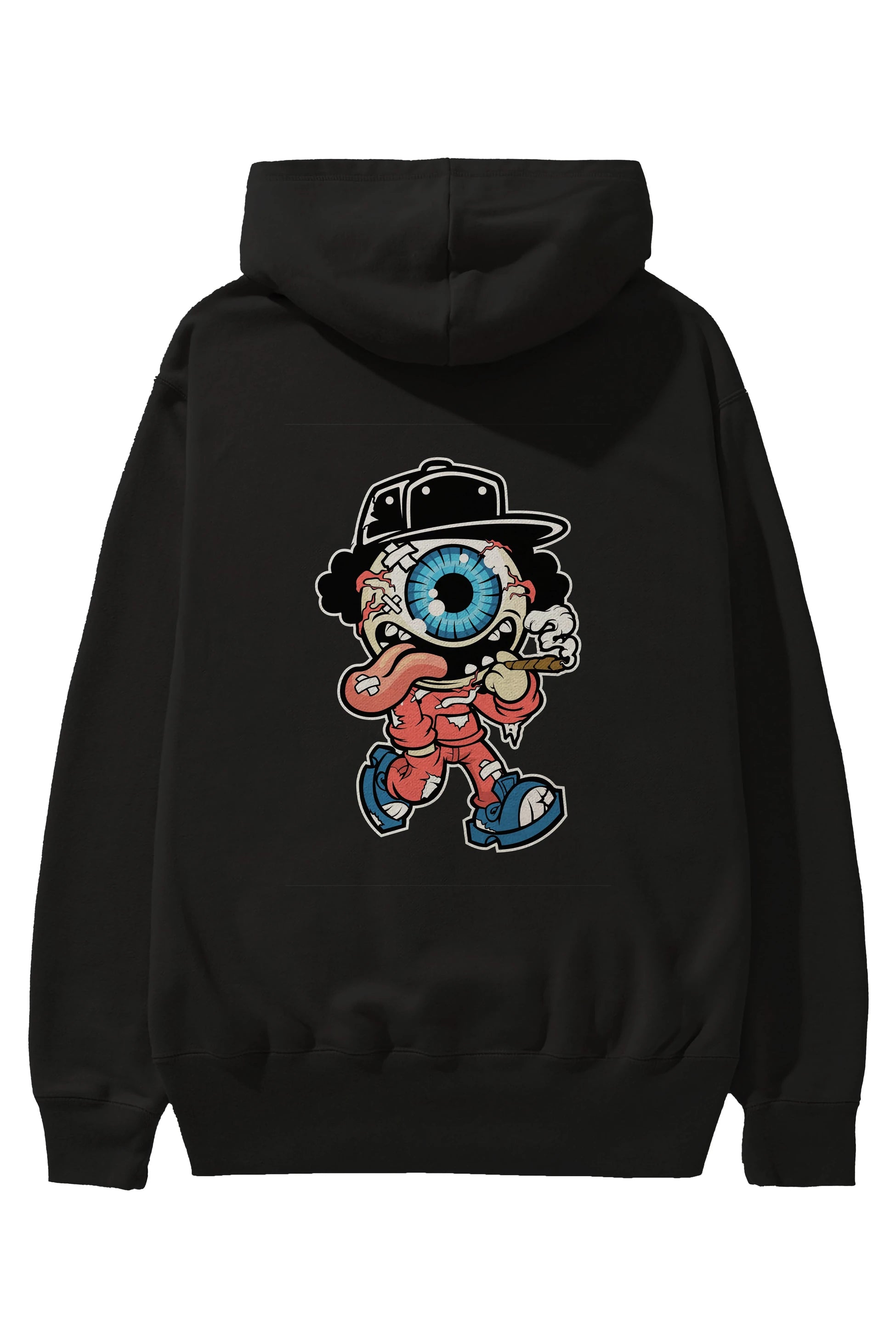 Eyeball Monster Arka Baskılı Hoodie Oversize Kapüşonlu Sweatshirt Erkek Kadın Unisex