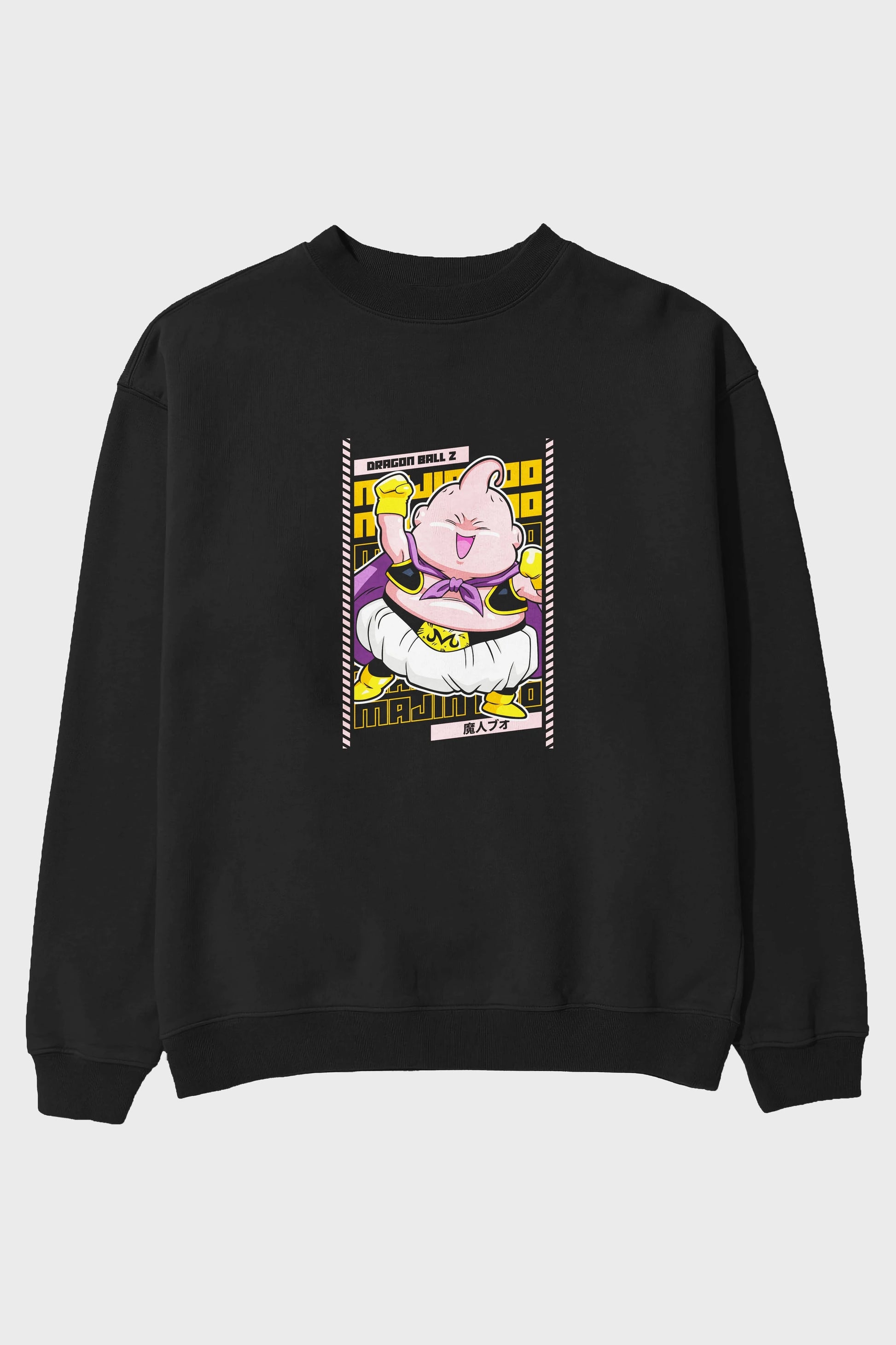 MAJIN BOO1 Anime Ön Baskılı Oversize Sweatshirt Erkek Kadın Unisex