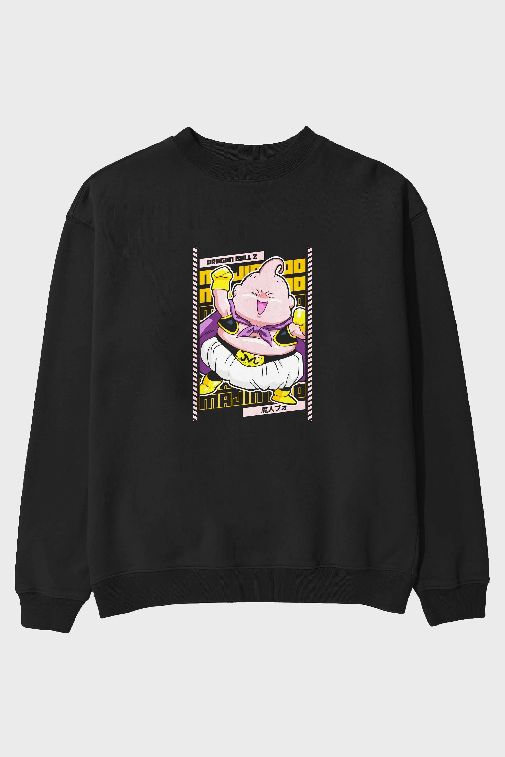 MAJIN BOO1 Anime Ön Baskılı Oversize Sweatshirt Erkek Kadın Unisex