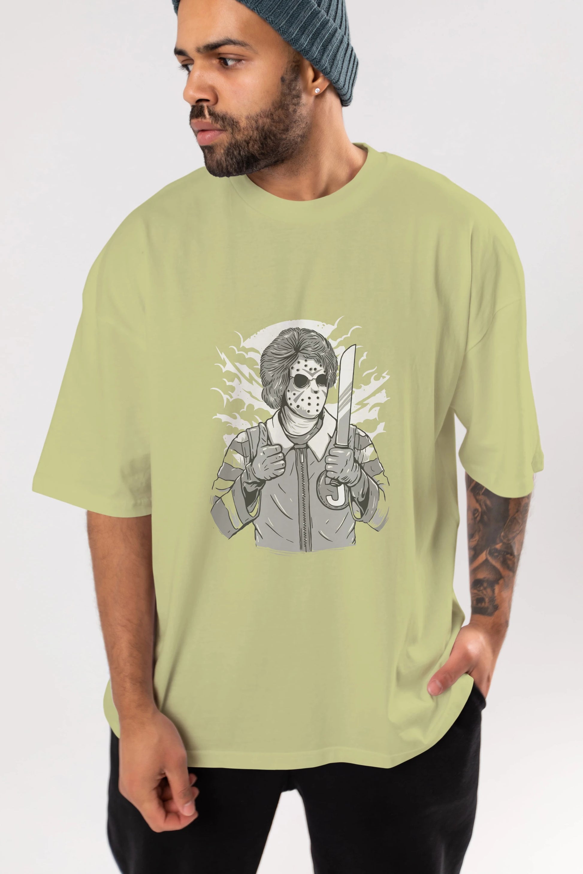 Clown Killer Ön Baskılı Oversize t-shirt Erkek Kadın Unisex %100 Pamuk tişort