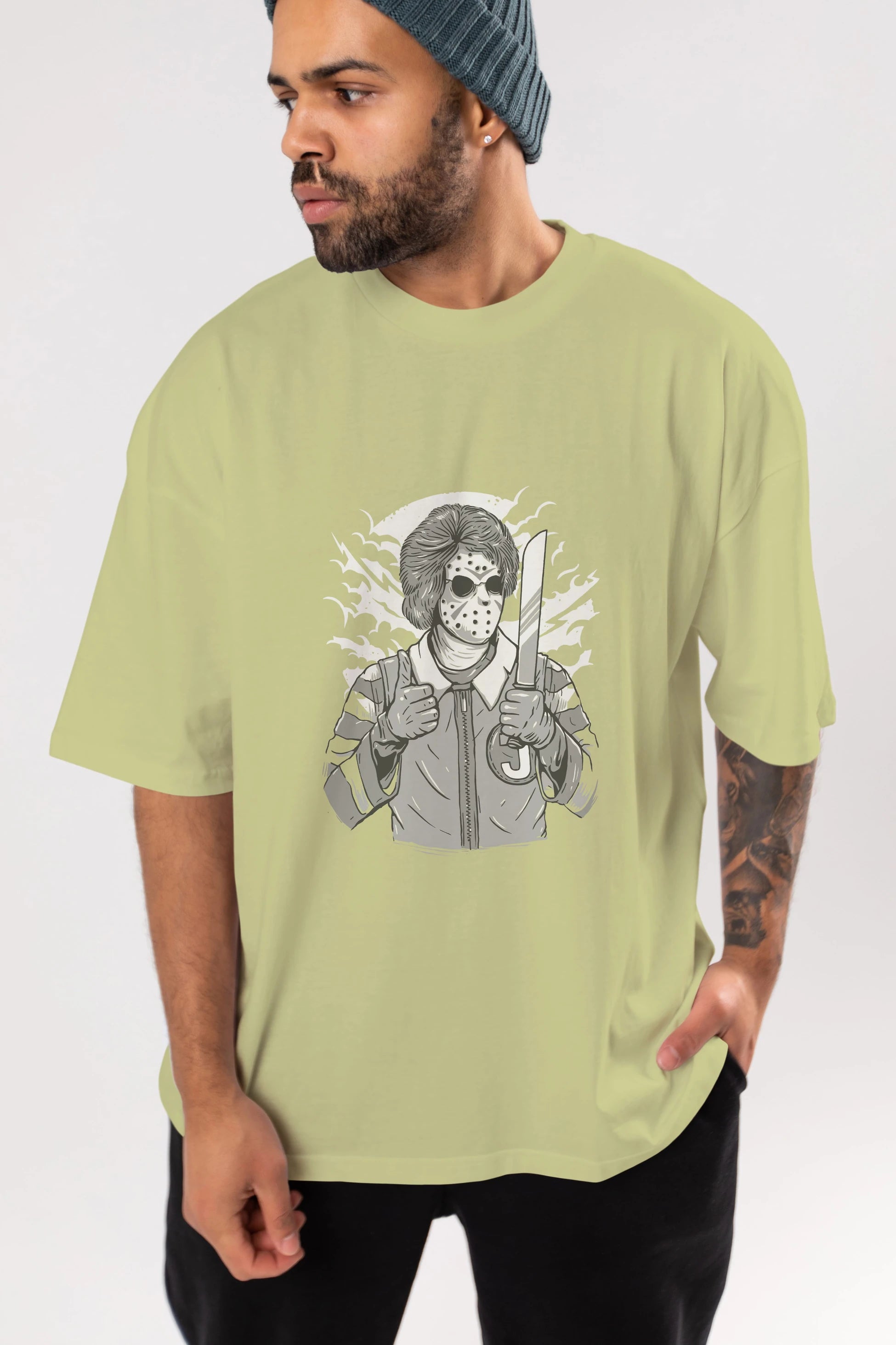 Clown Killer Ön Baskılı Oversize t-shirt Erkek Kadın Unisex %100 Pamuk tişort