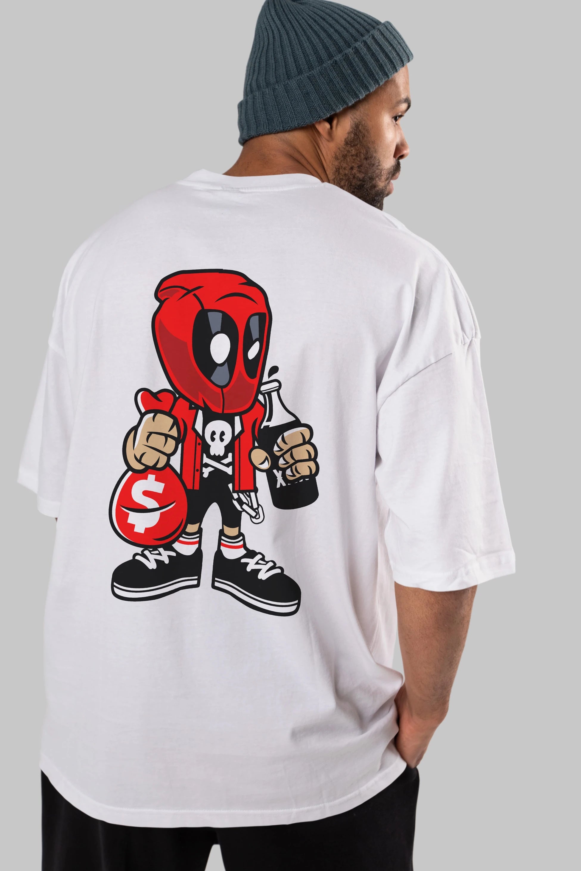 Deadpool (20) Arka Baskılı Oversize t-shirt Erkek Kadın Unisex %100 Pamuk Bisiklet Yaka tişort