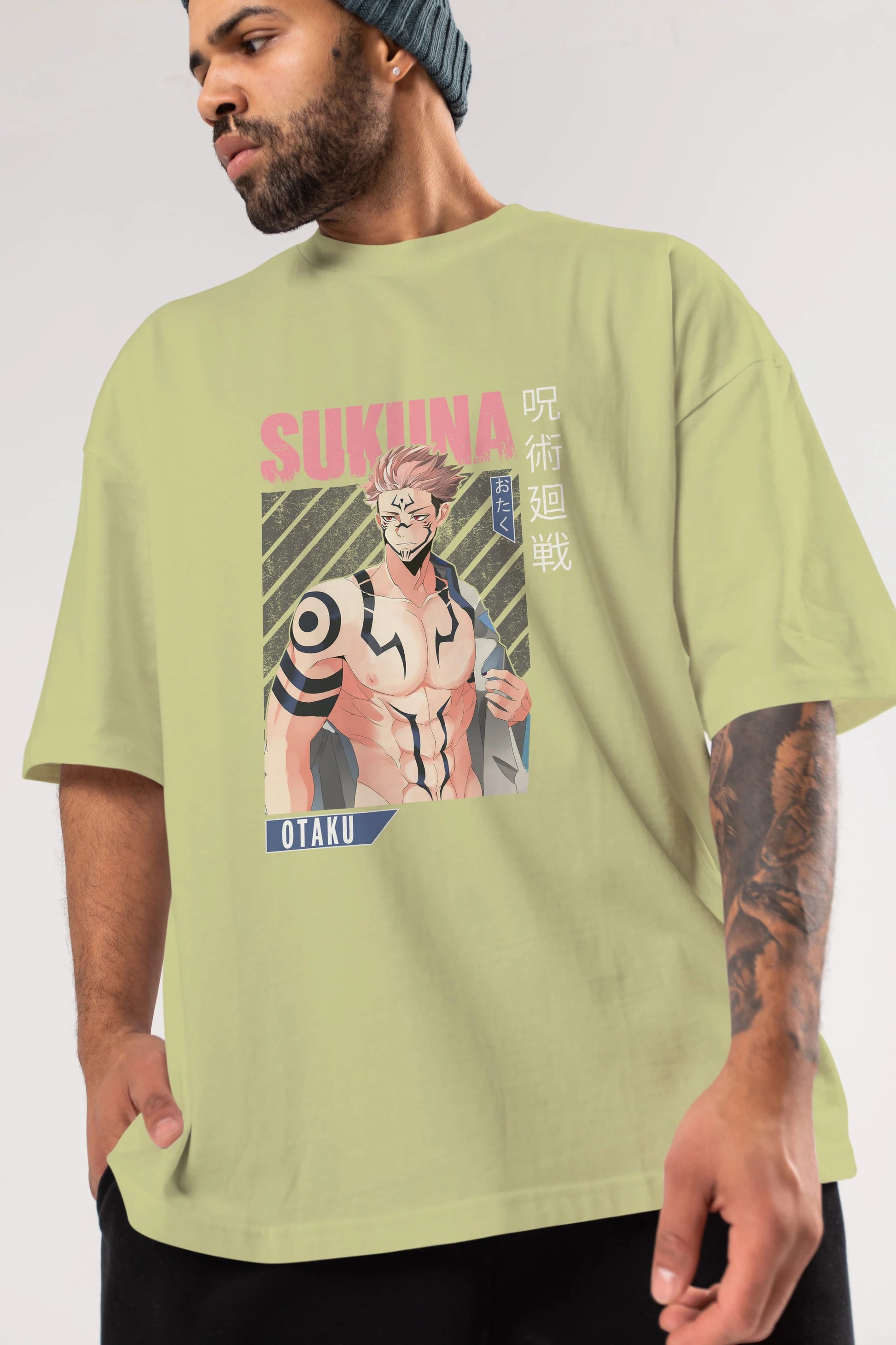 Sukuna Ryoumen 1 Anime Ön Baskılı Oversize t-shirt %100 pamuk Erkek Kadın Unisex